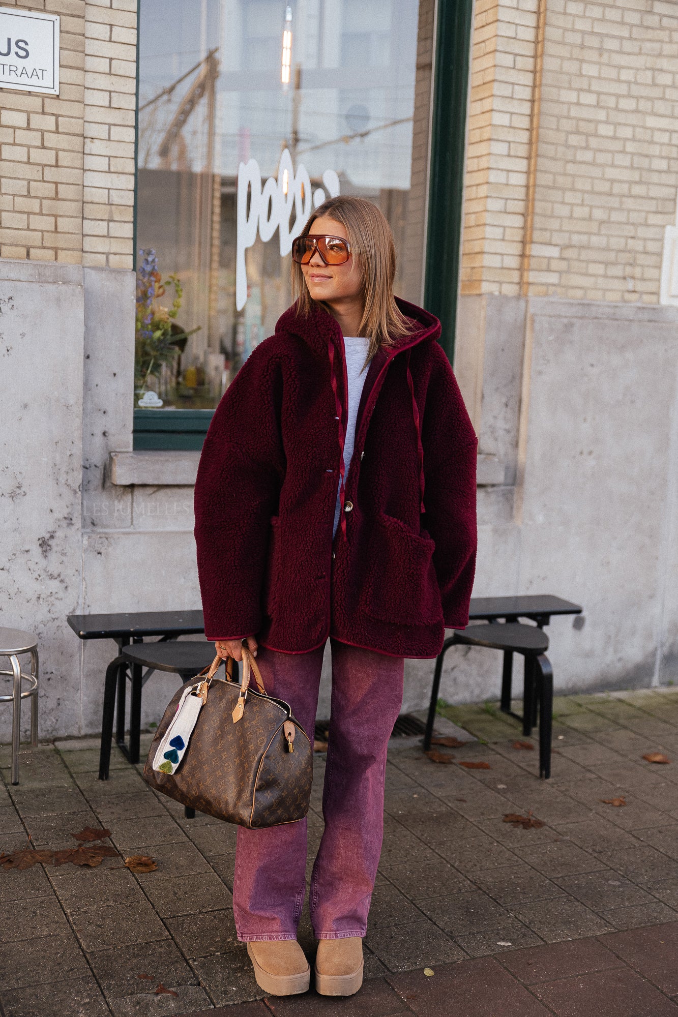 Veste Teddy Briar bordeaux