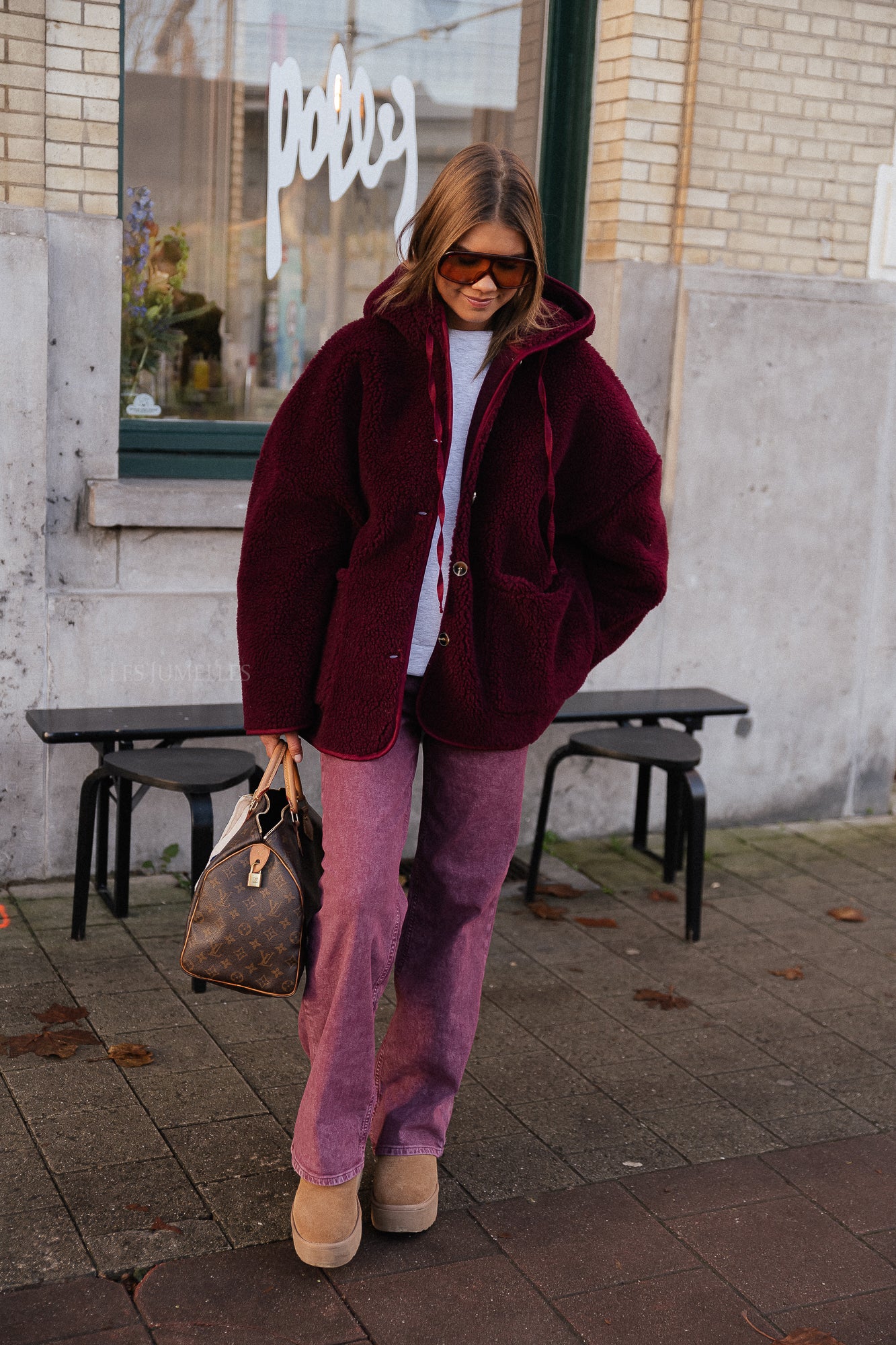 Veste Teddy Briar bordeaux