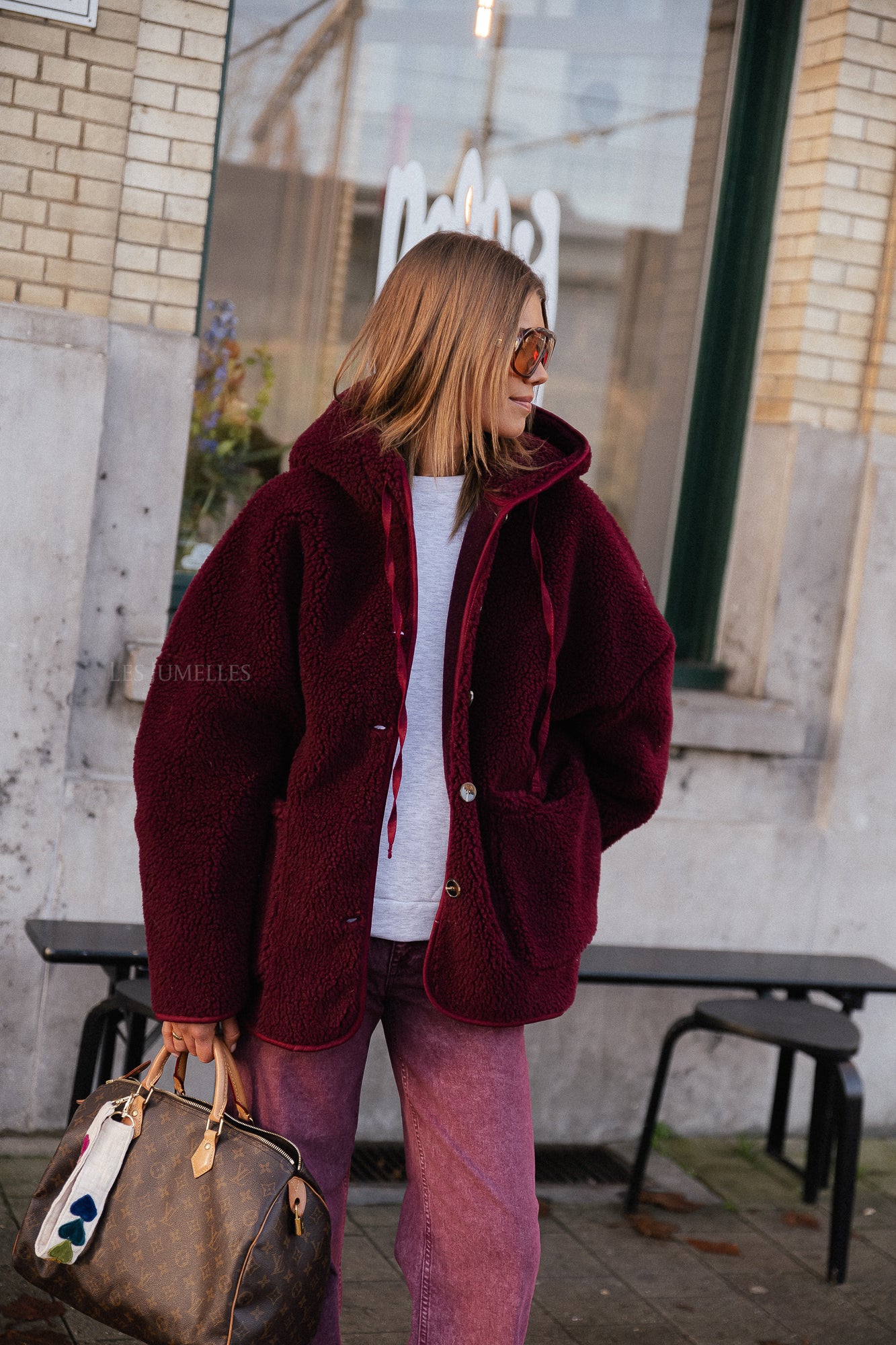 Veste Teddy Briar bordeaux