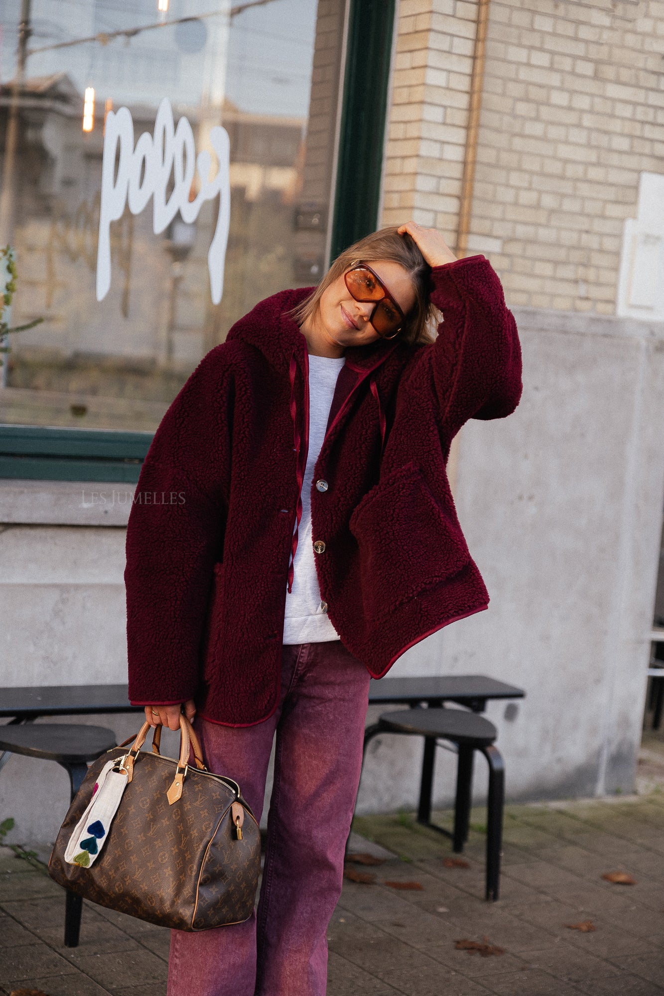 Veste Teddy Briar bordeaux