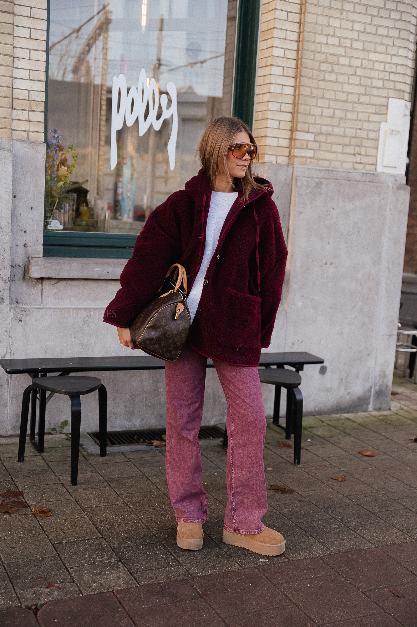 Veste Teddy Briar bordeaux