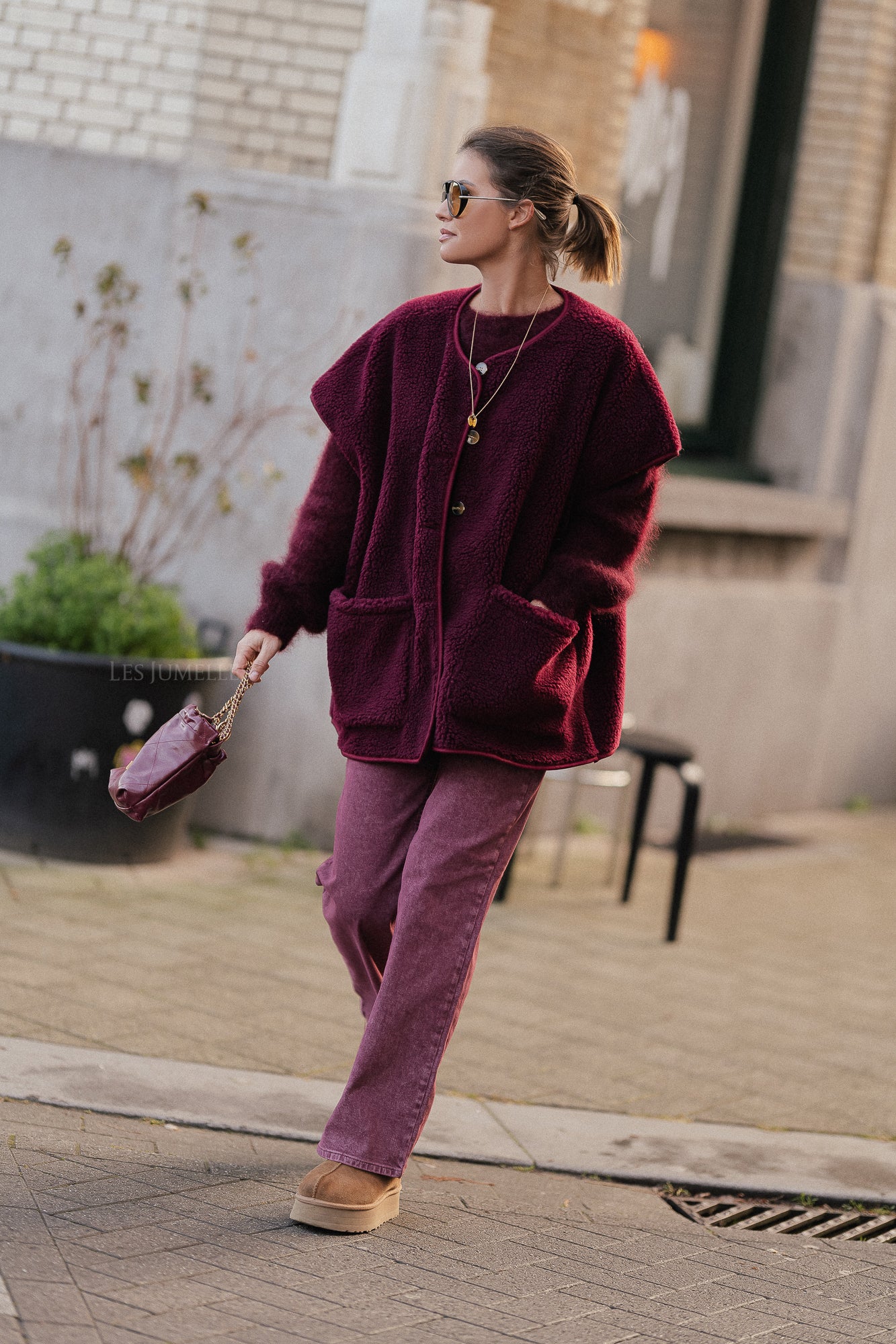 Briar vest bordeauxrood