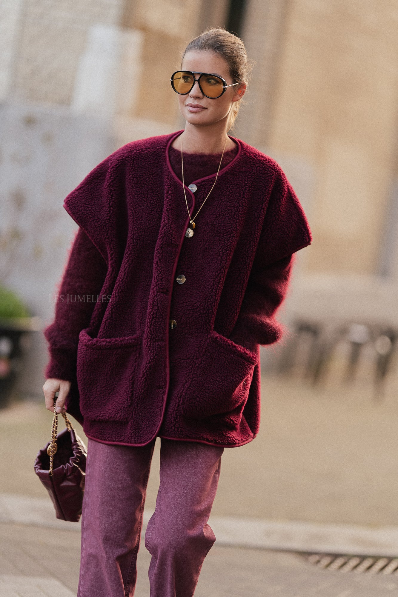 Briar vest bordeauxrood