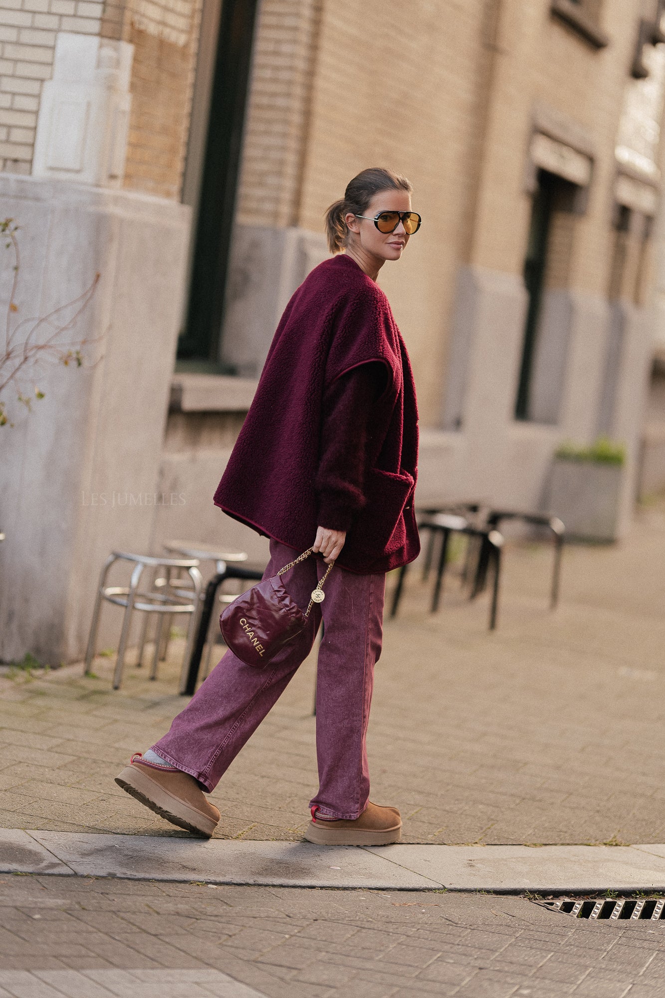 Briar vest bordeauxrood