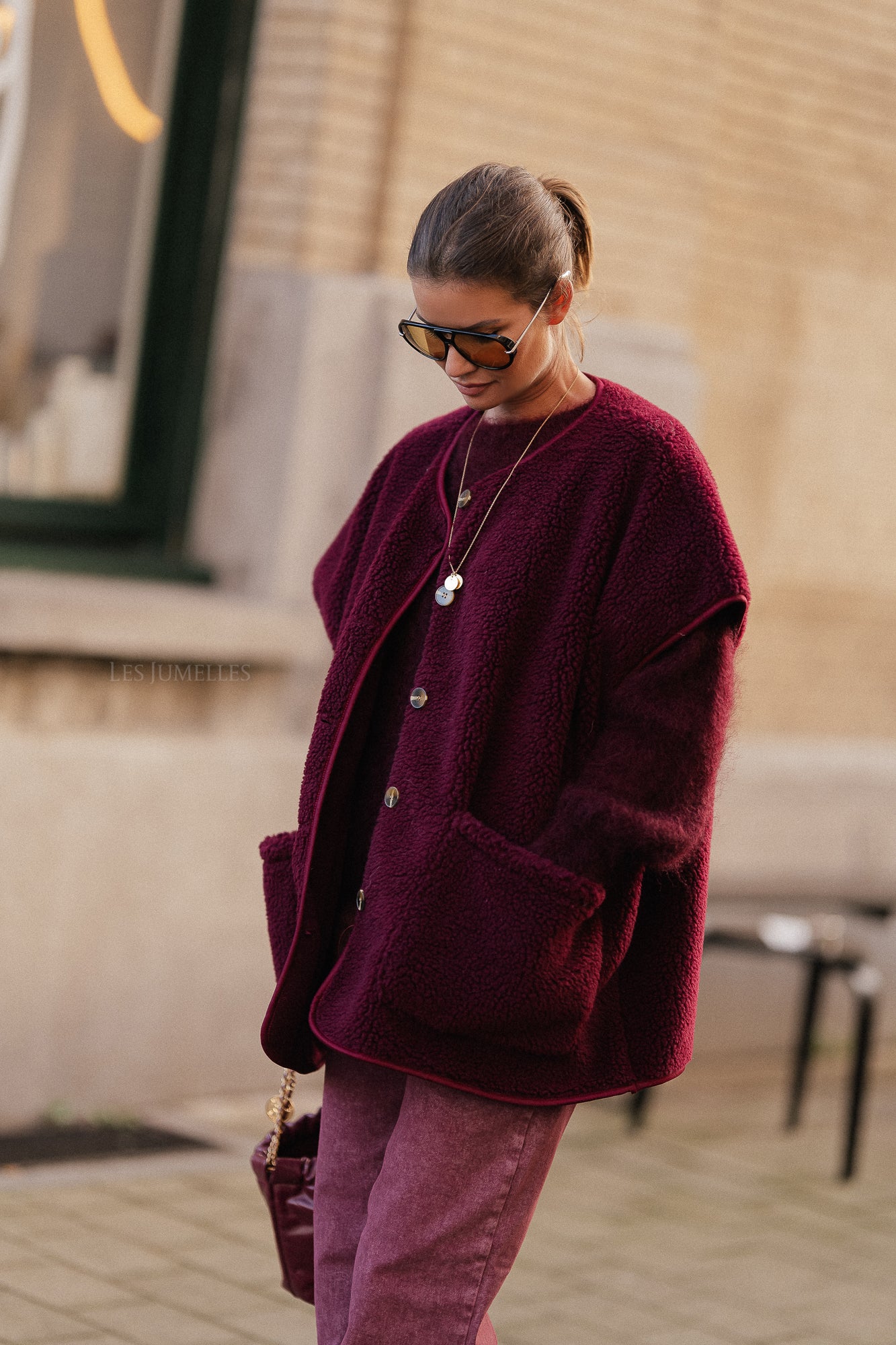 Briar vest bordeauxrood