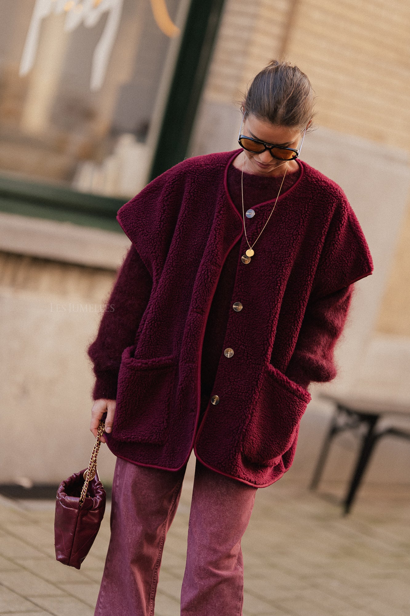 Briar vest bordeauxrood