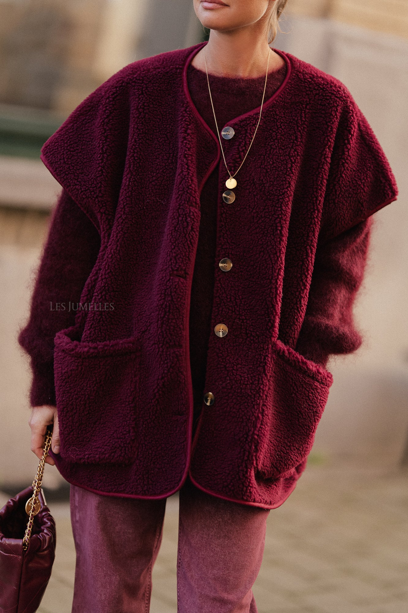 Briar vest bordeauxrood