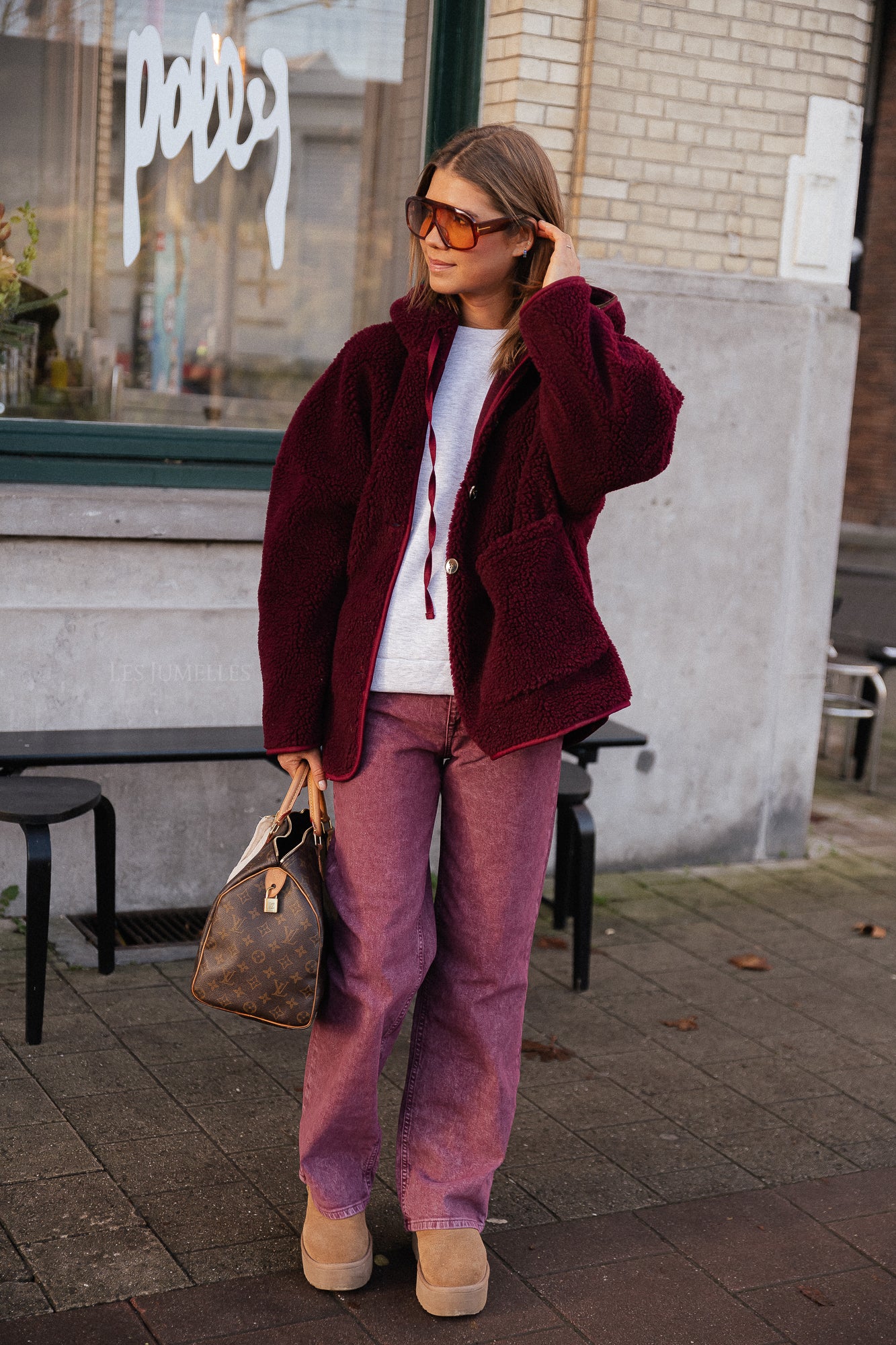 Veste Teddy Briar bordeaux
