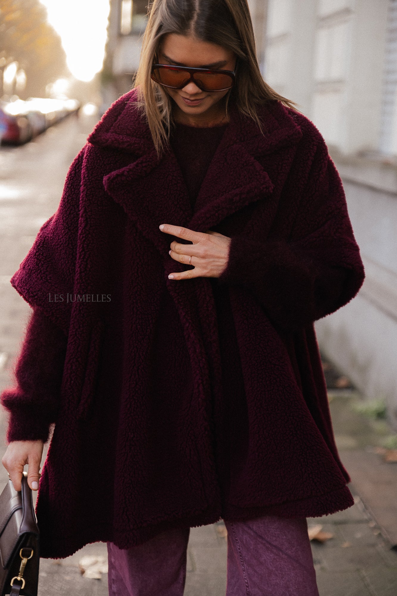 Kensi Poncho in Burgunderrot