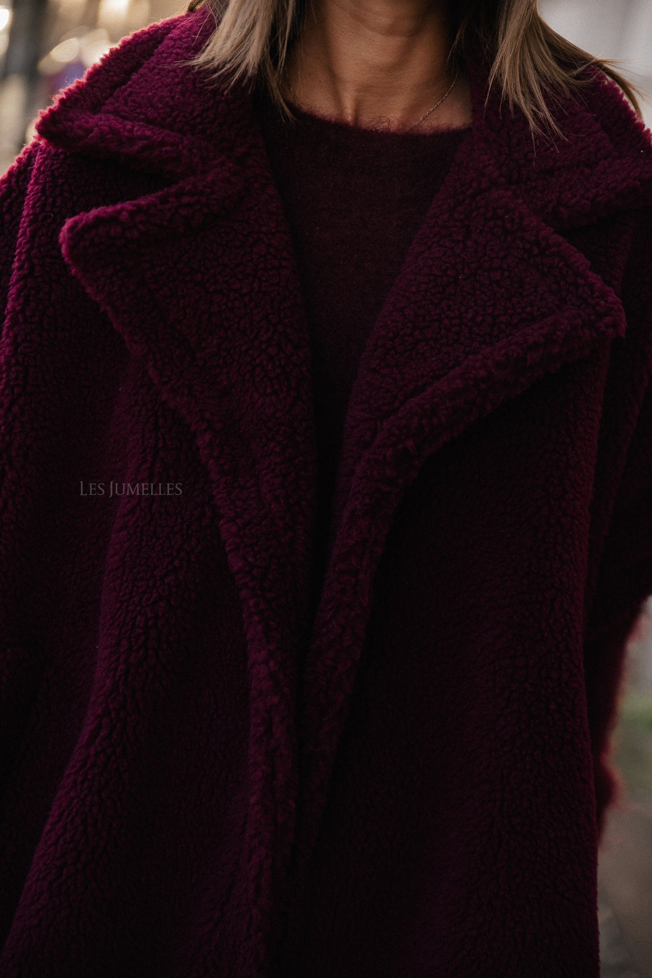 Kensi Poncho in Burgunderrot