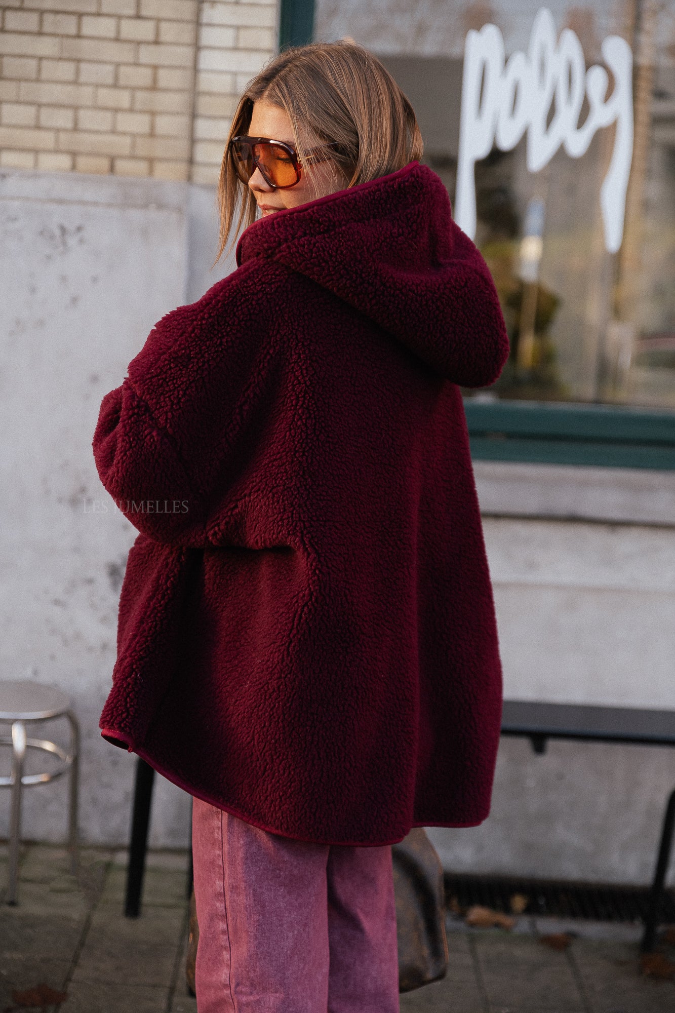Veste Teddy Briar bordeaux