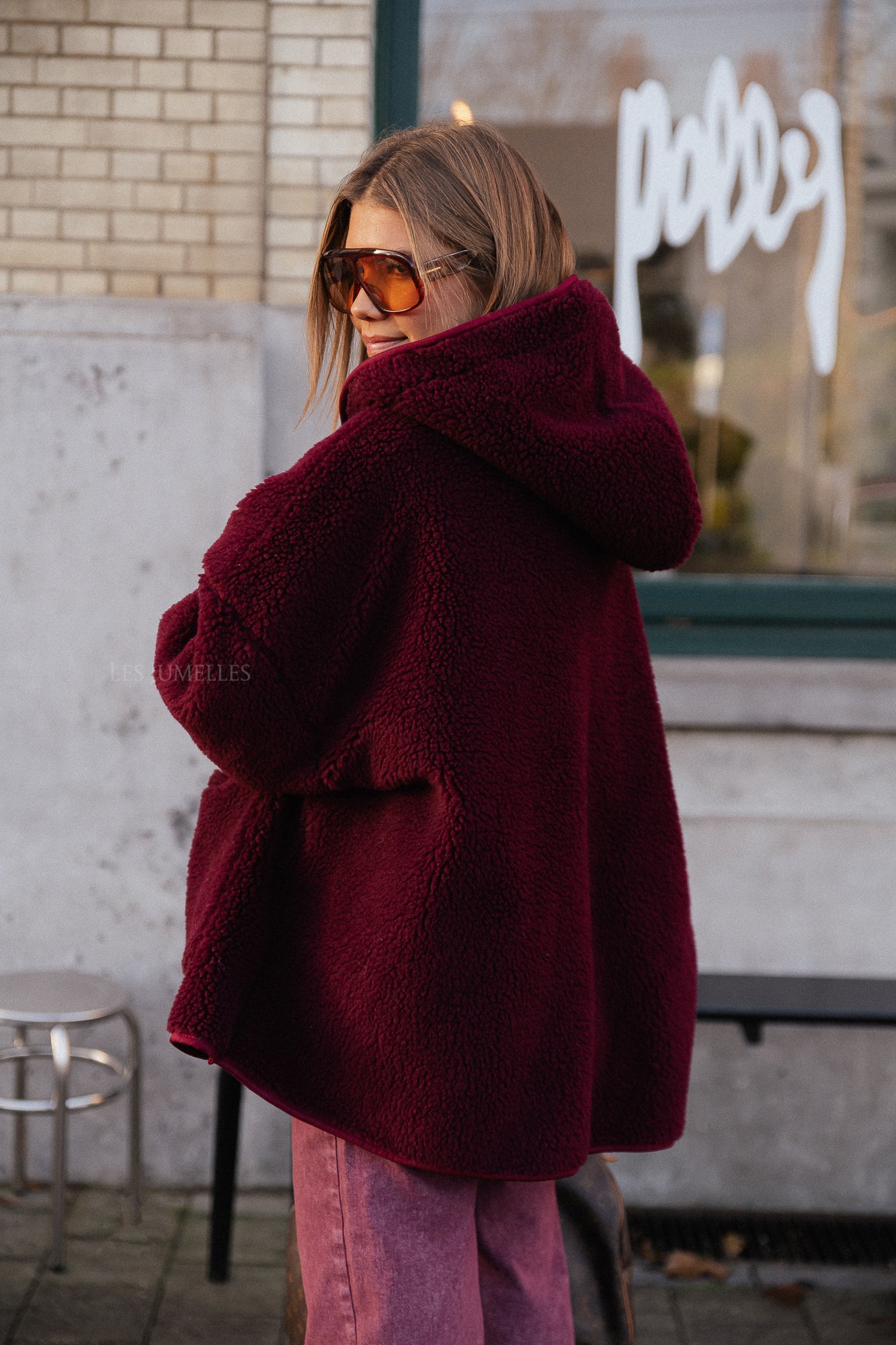 Veste Teddy Briar bordeaux