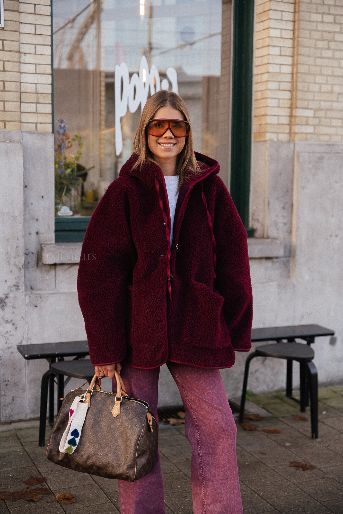 Veste Teddy Briar bordeaux