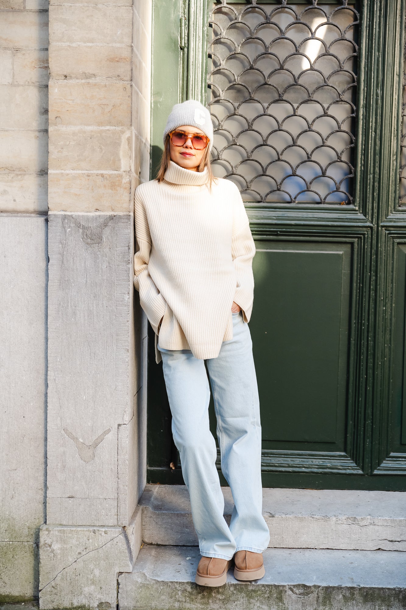 SLFMary tricot long col roulé bouleau