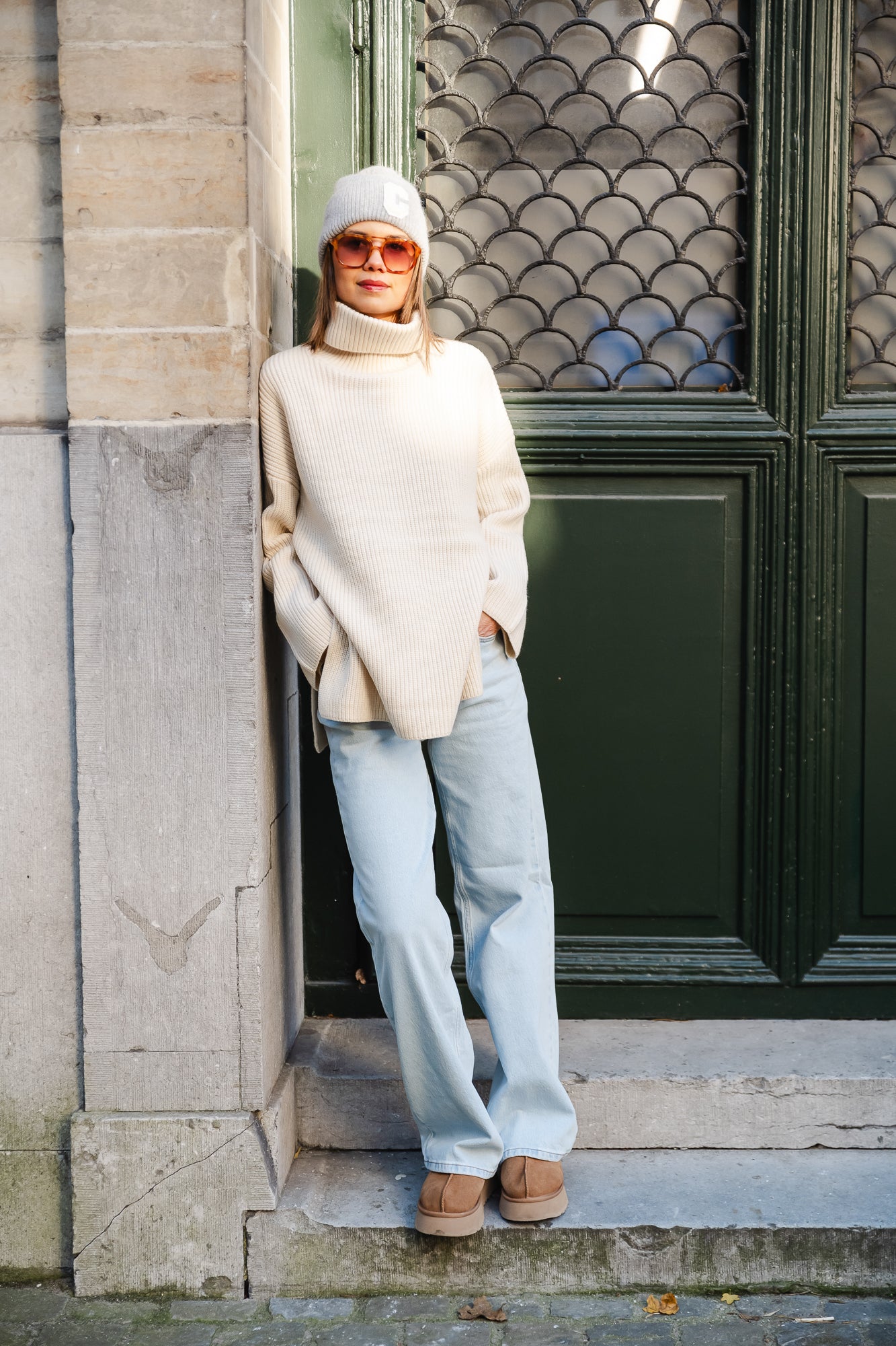 SLFMary tricot long col roulé bouleau