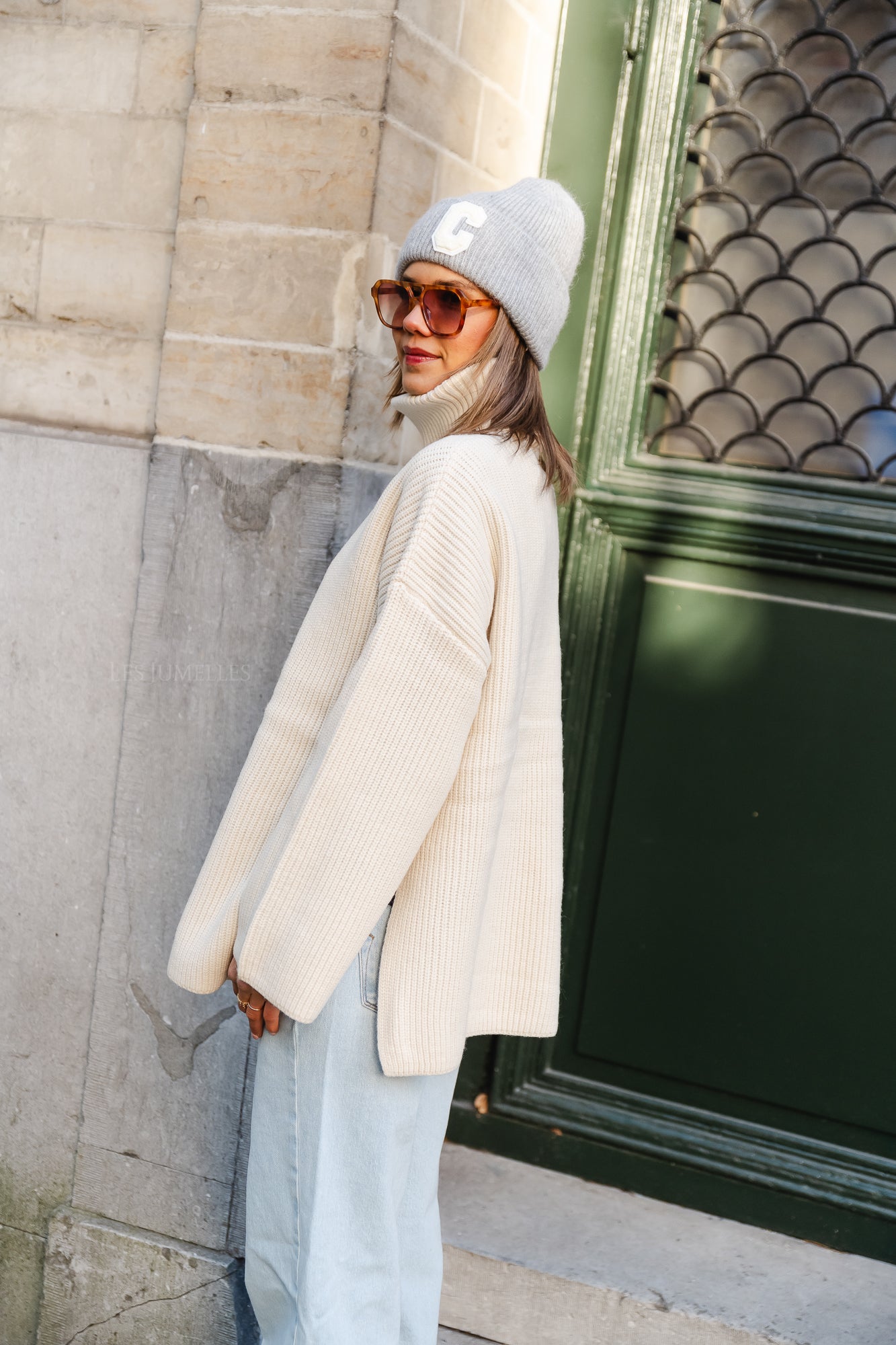 SLFMary tricot long col roulé bouleau