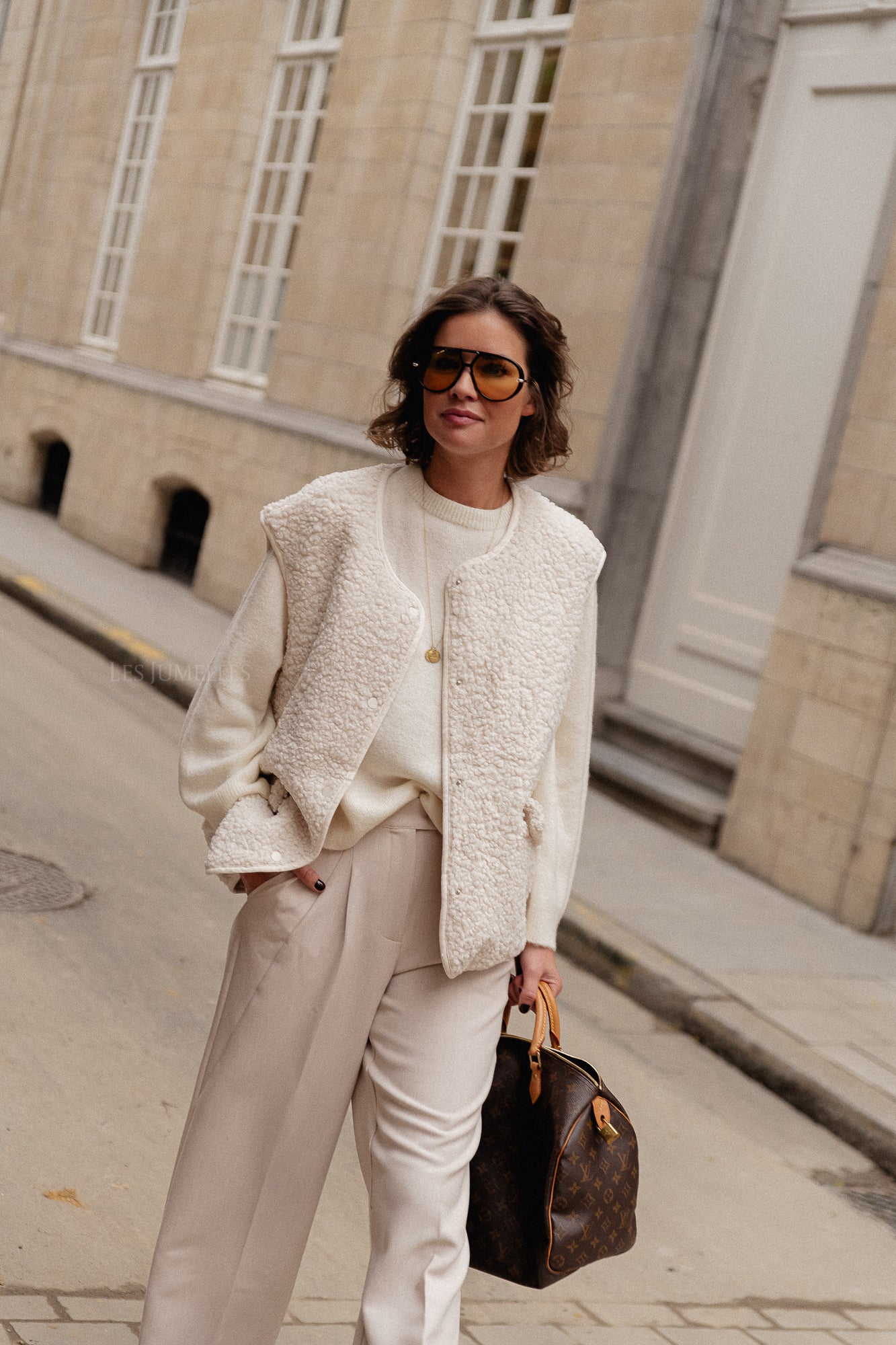 Daina-Teddyweste off white