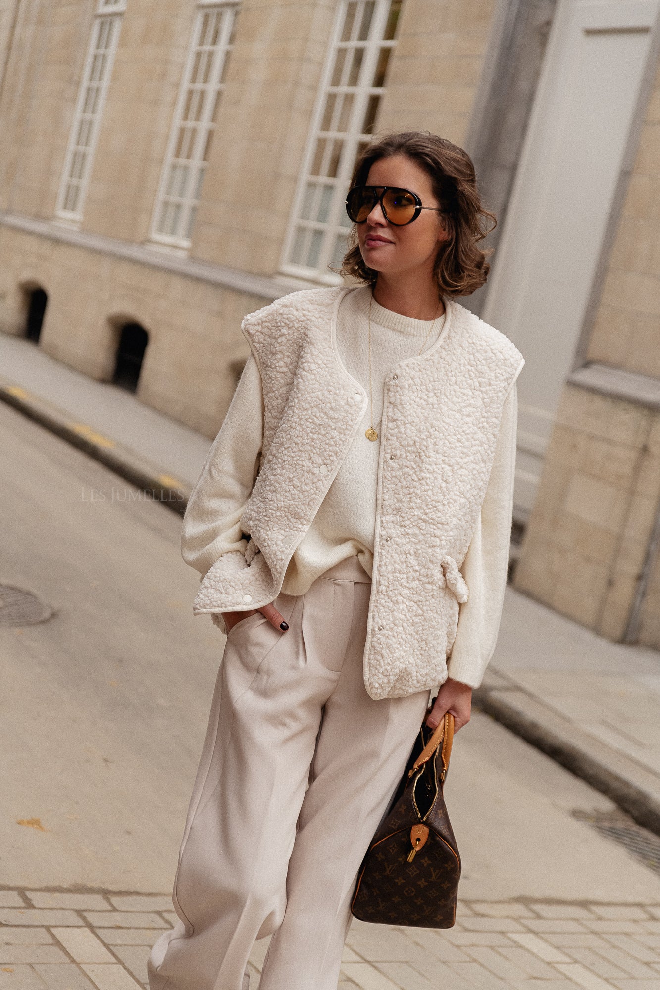 Daina-Teddyweste off white