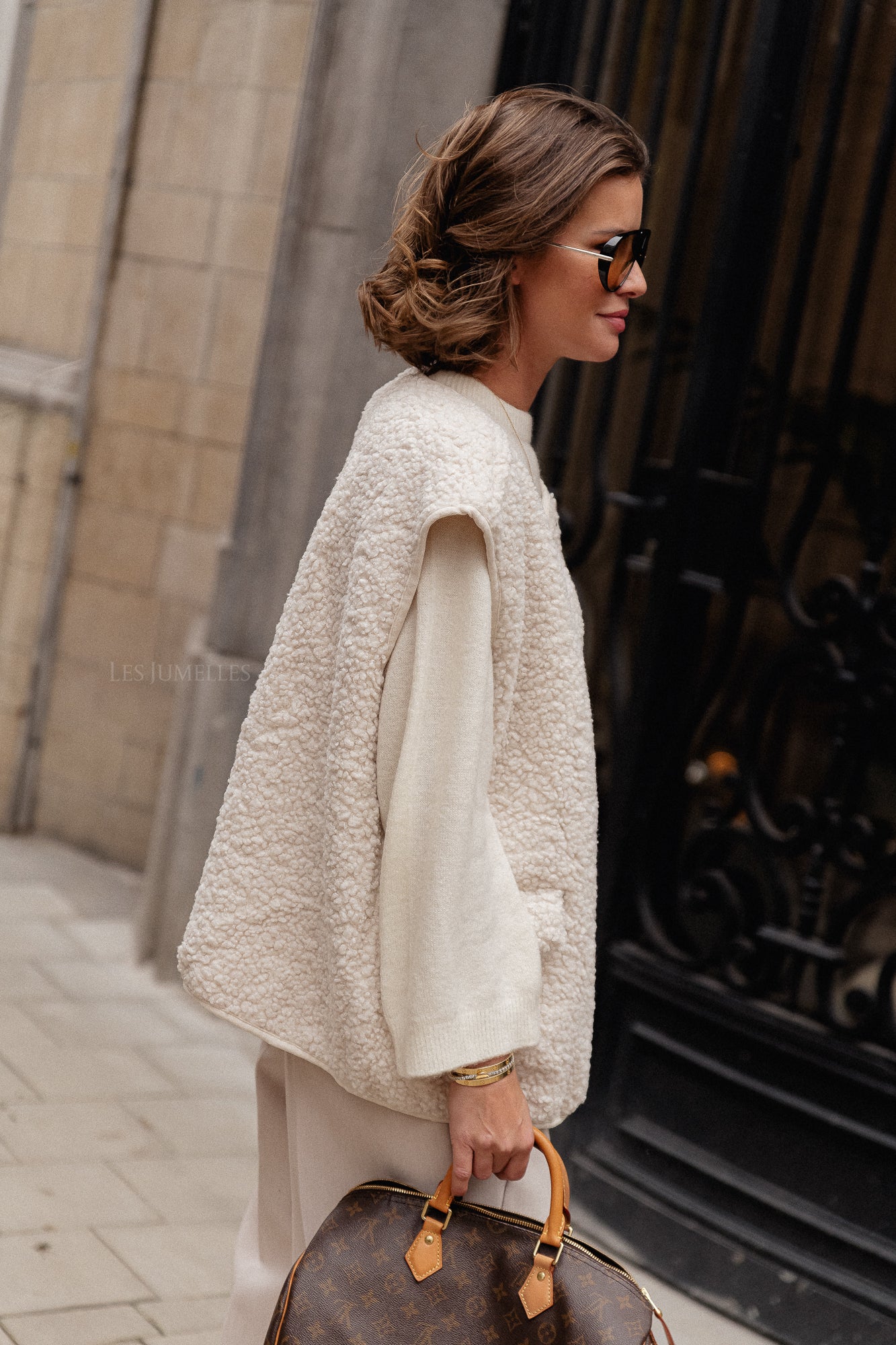 Daina-Teddyweste off white