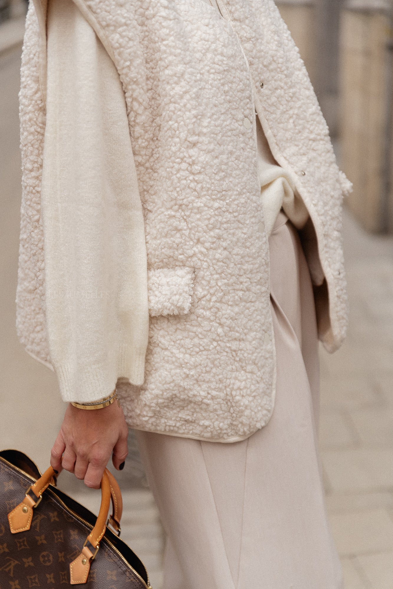 Daina-Teddyweste off white