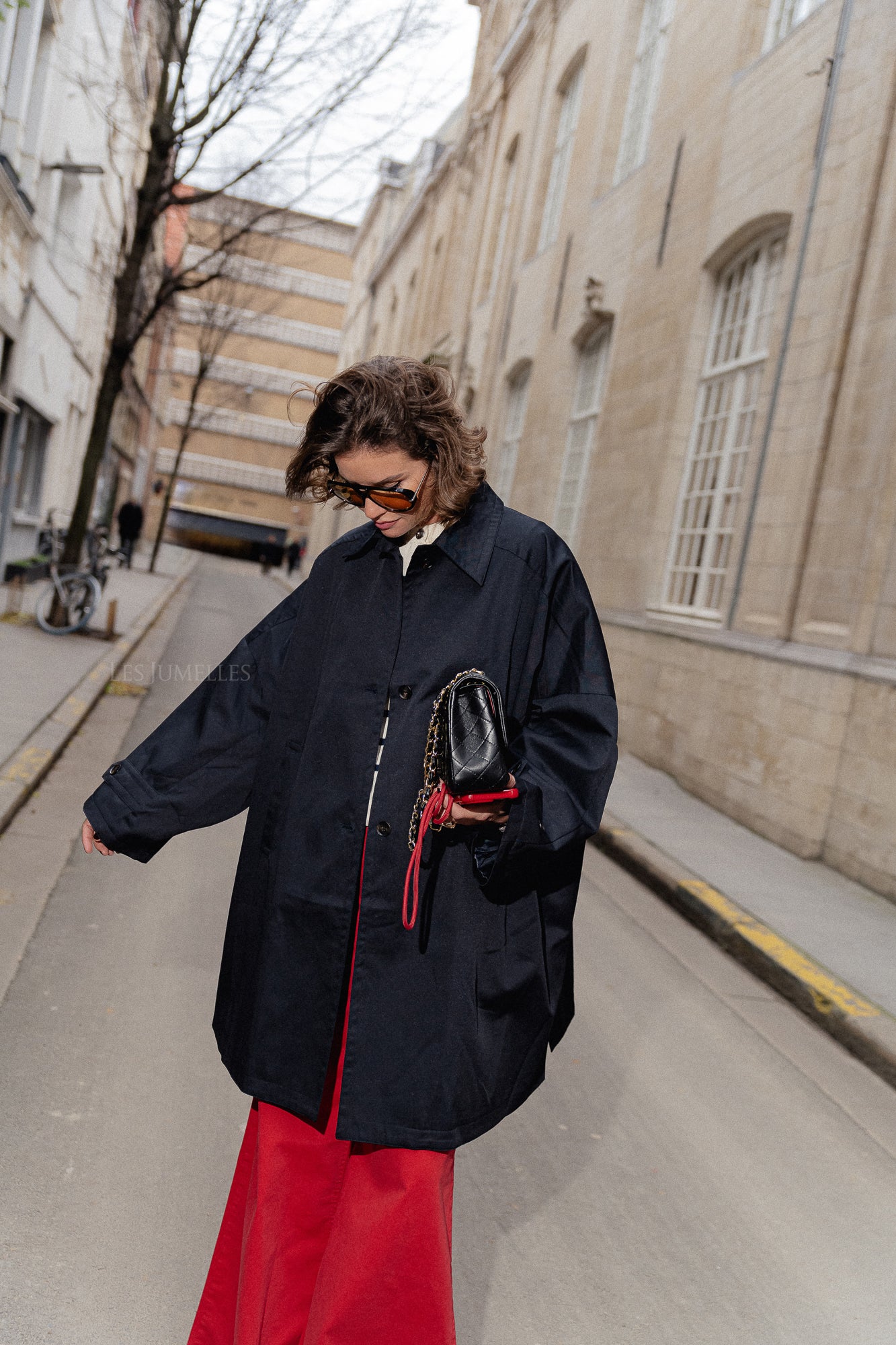 Elise Oversized Trenchcoat in Mitternachtsblau