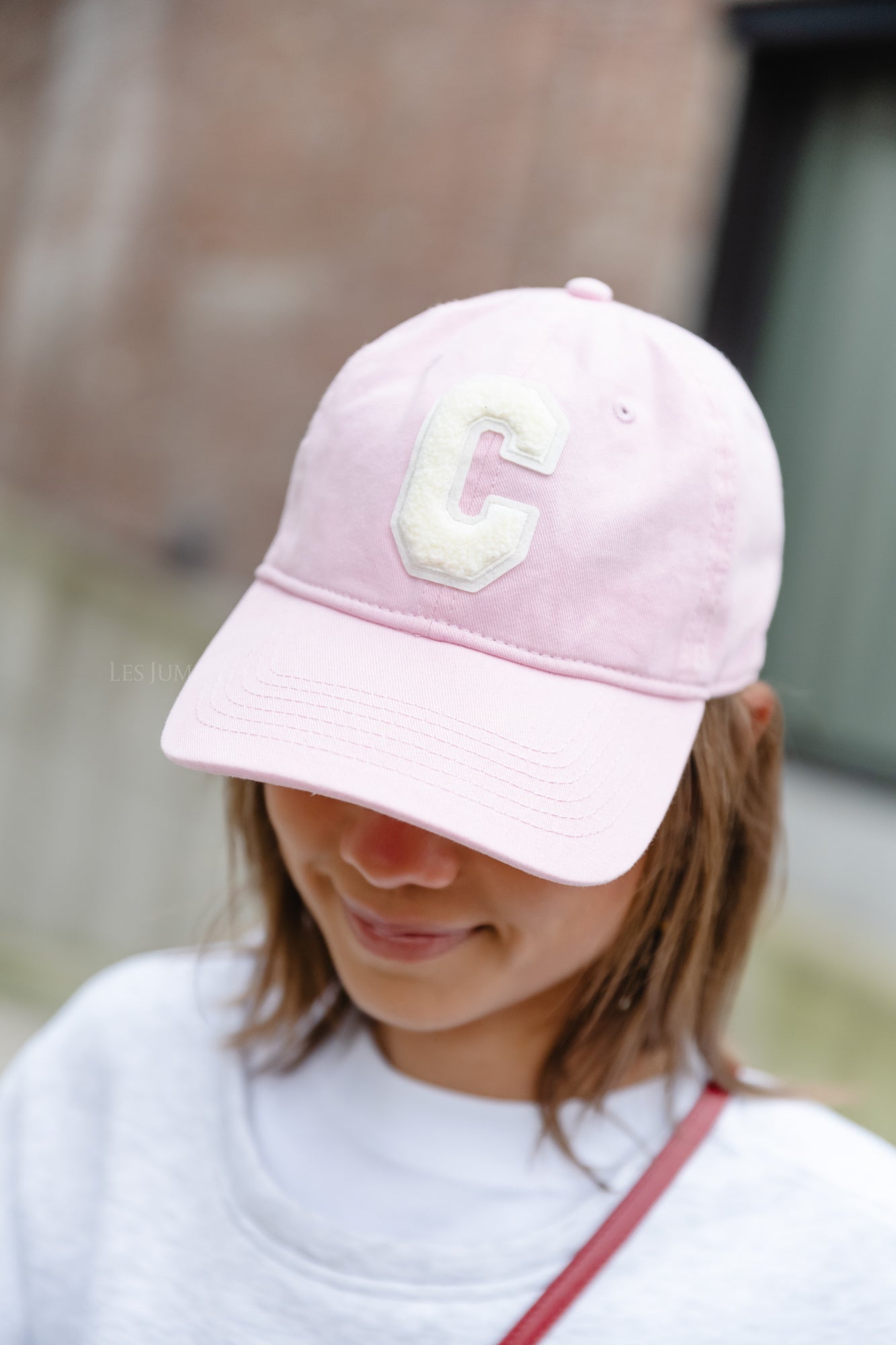 'C' cap denim pink