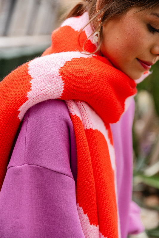 Les Jumelles Noa scarf red/pink