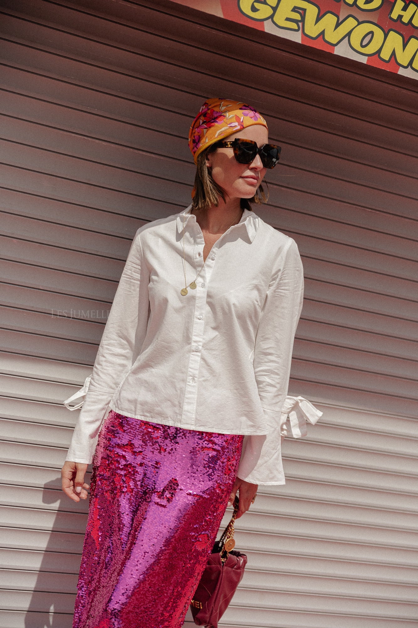 VINian L/S chemise à détail noué cloud dancer
