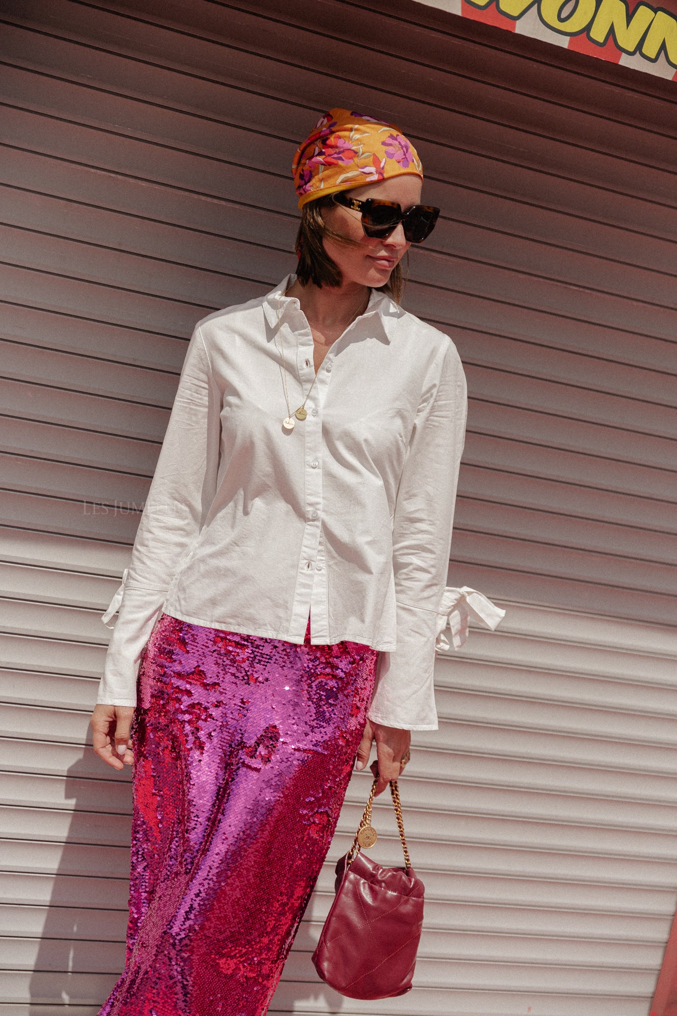 VINian L/S chemise à détail noué cloud dancer