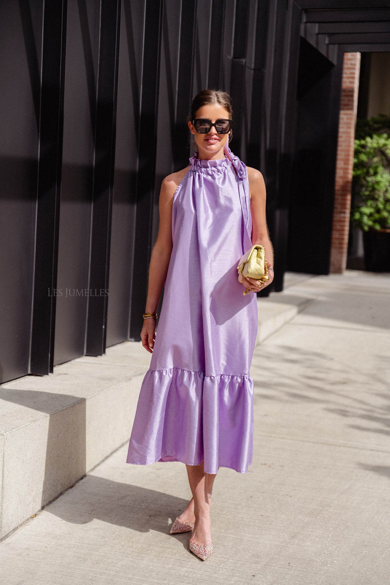 Ella halterneck maxi dress lilac