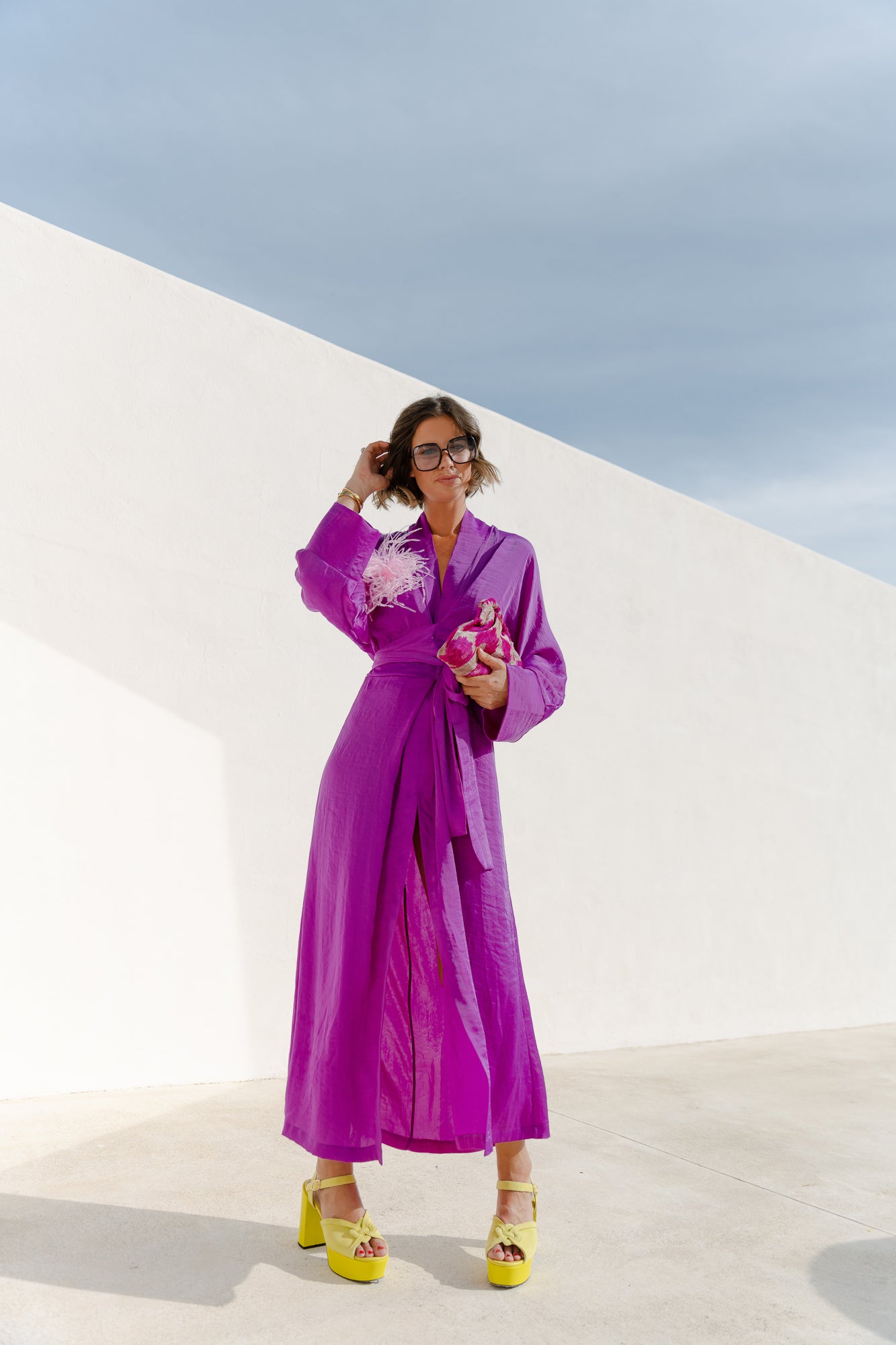 <tc>Chloe kimono jurk paars</tc>