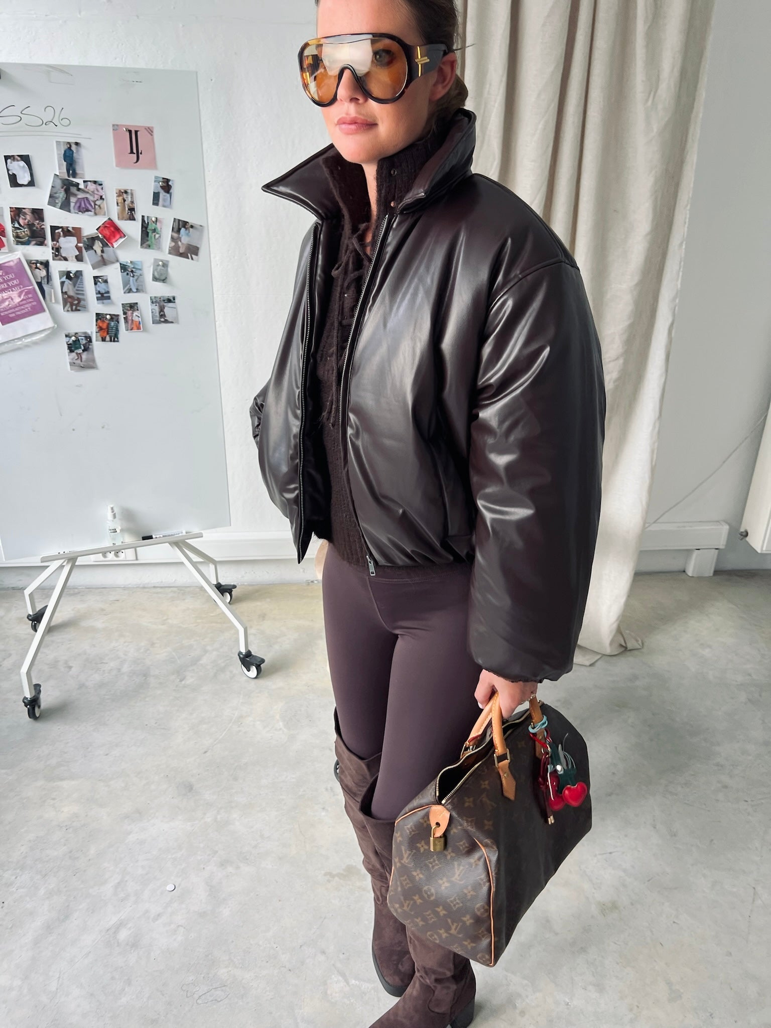 OBJCleo LS short jacket seal brown