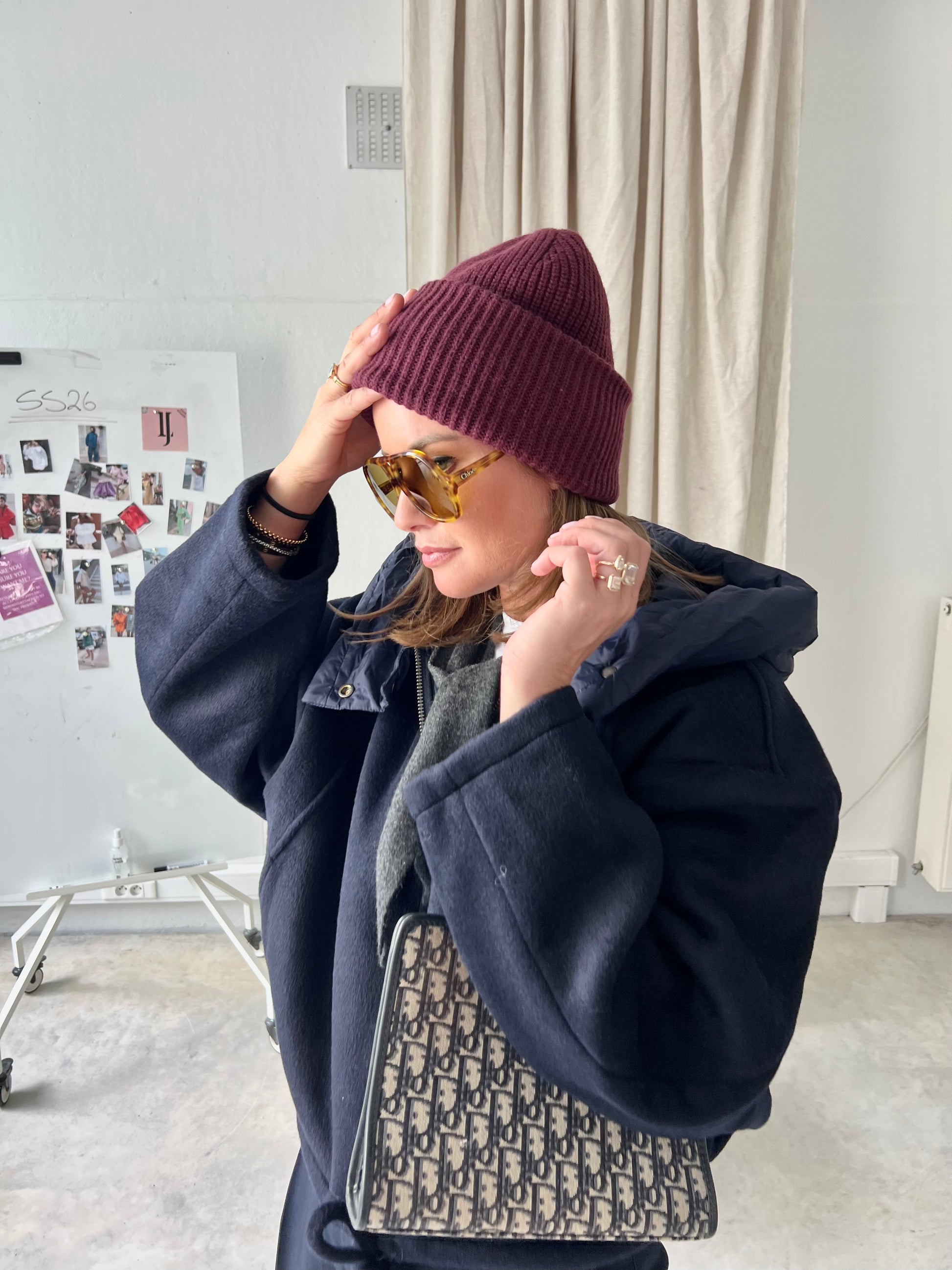 SLFMary knit wool beanie fig