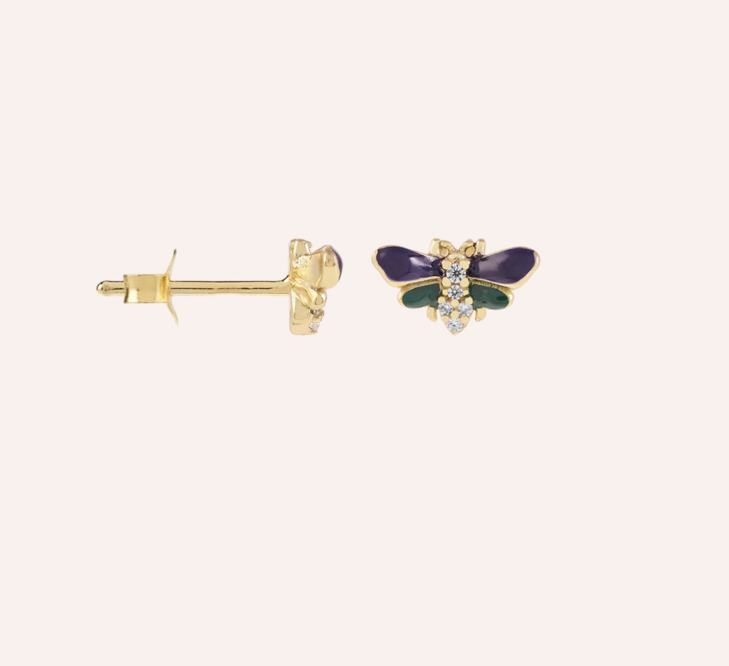 Single night Fly stud gold plated