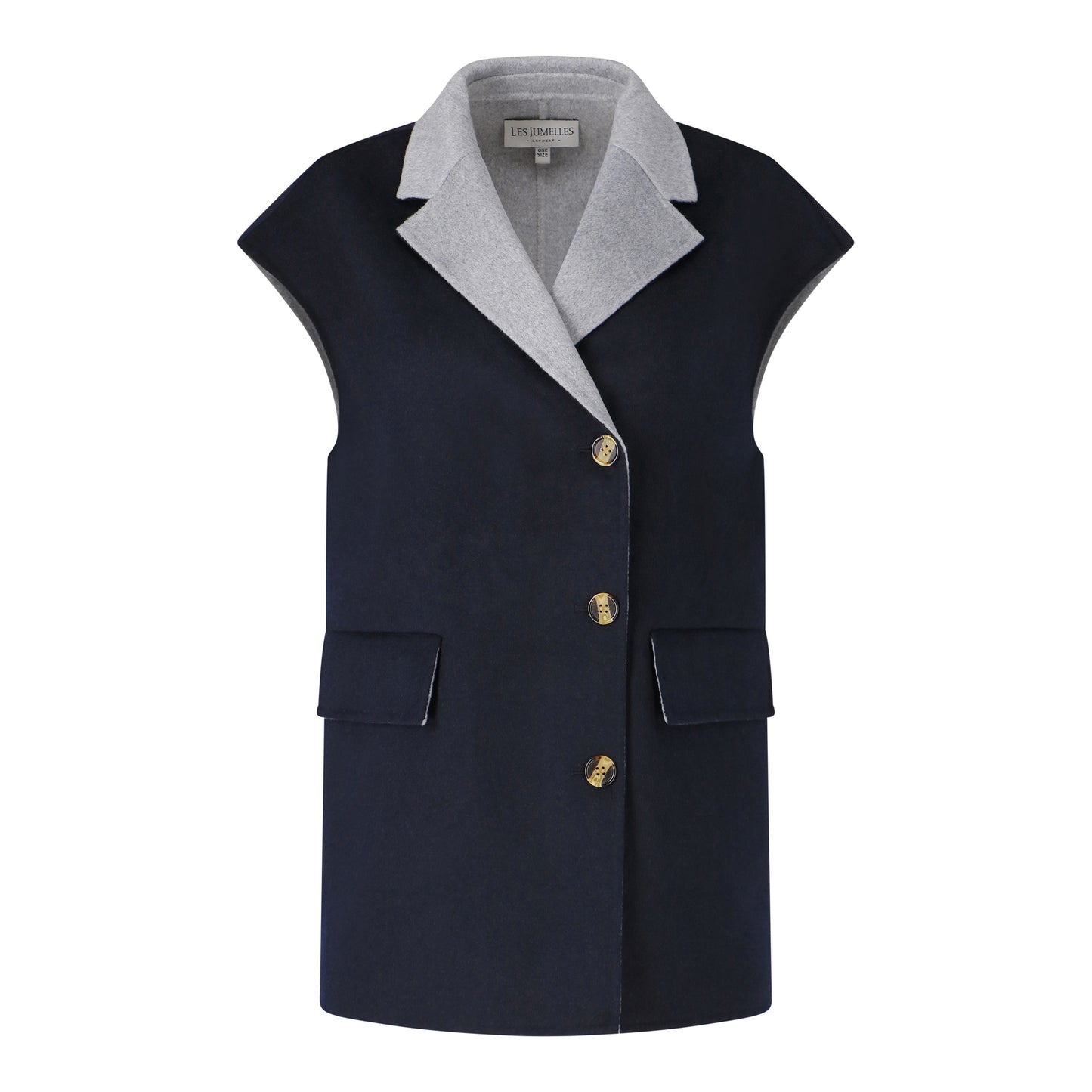 Thelma wool vest navy/light grey
