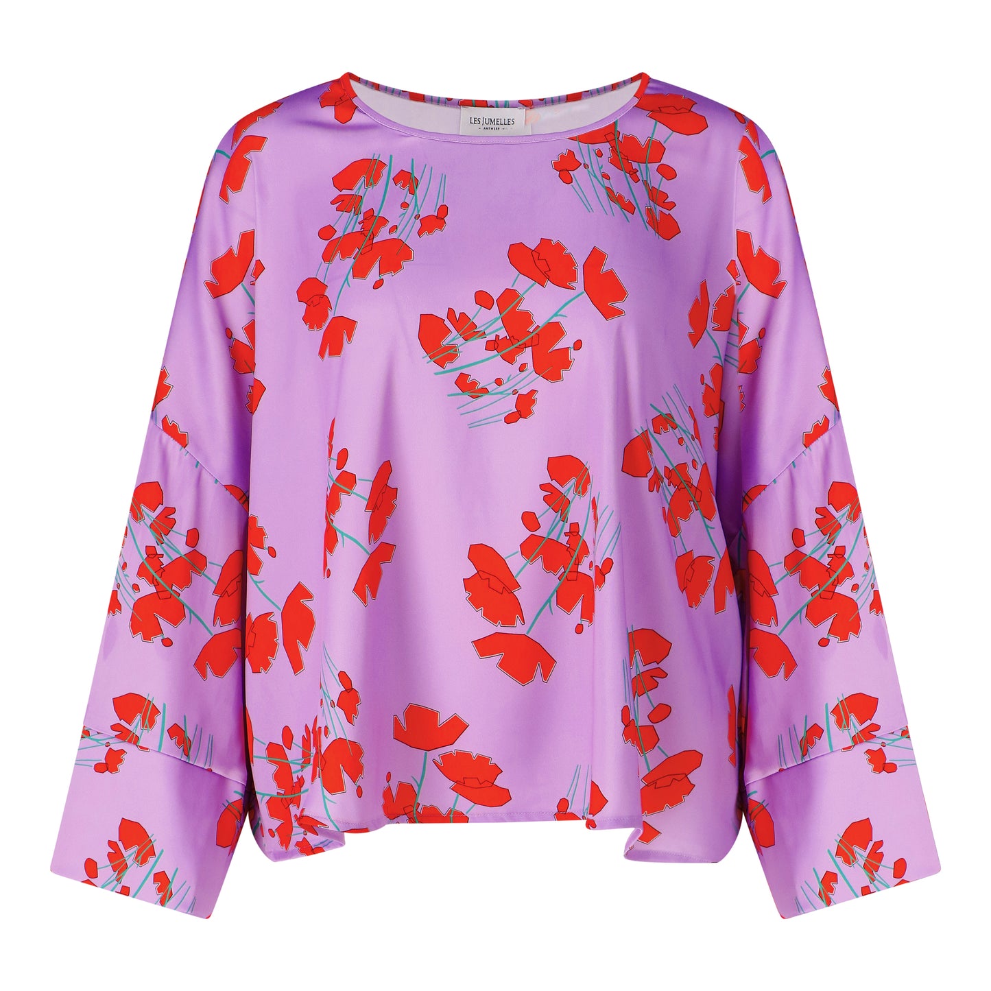 Viola bedruckte Bluse in Flieder
