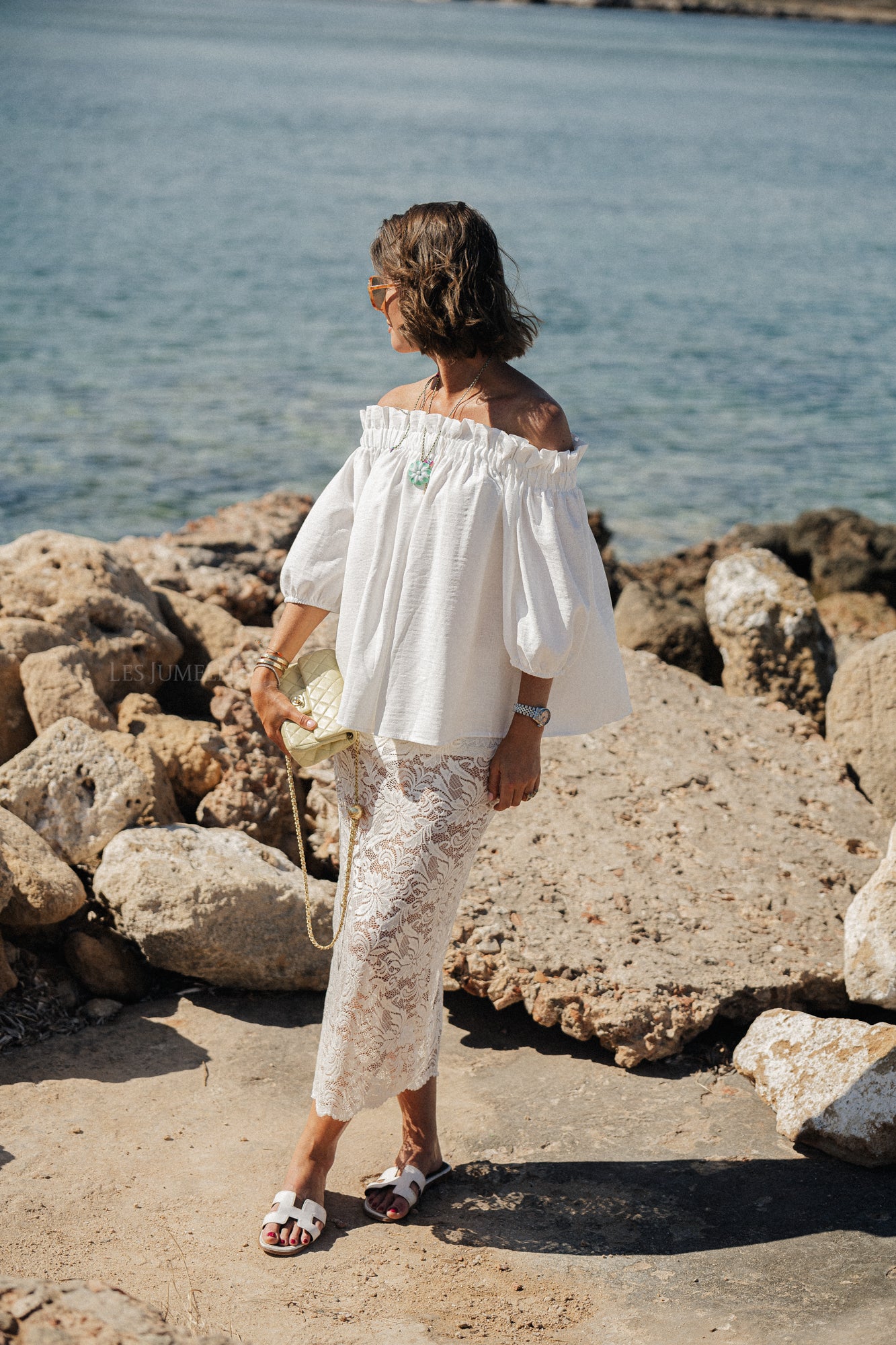 Anabel Off-Shoulder Bluse Weiß