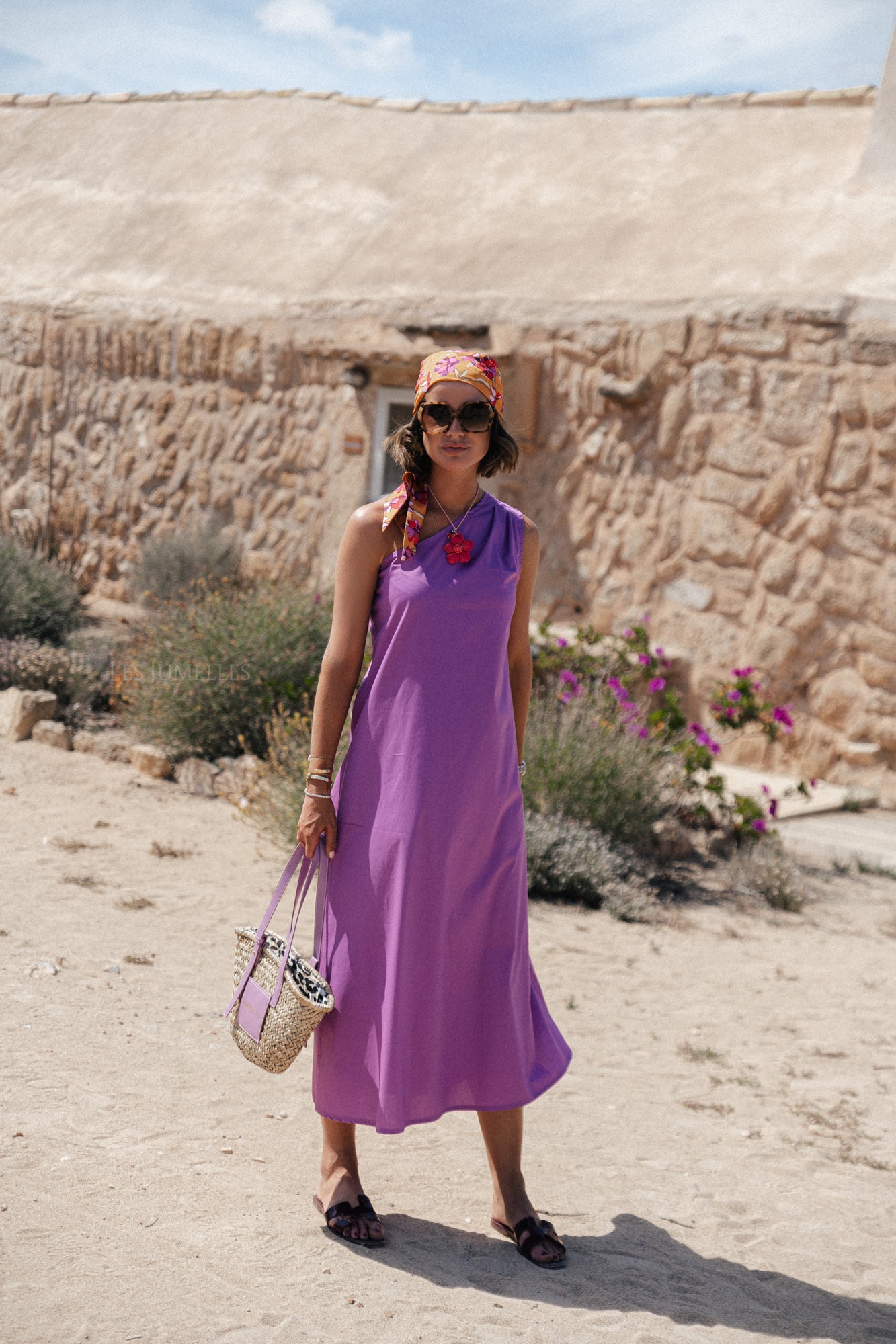 Sarah One-Shoulder Maxikleid Orchidee