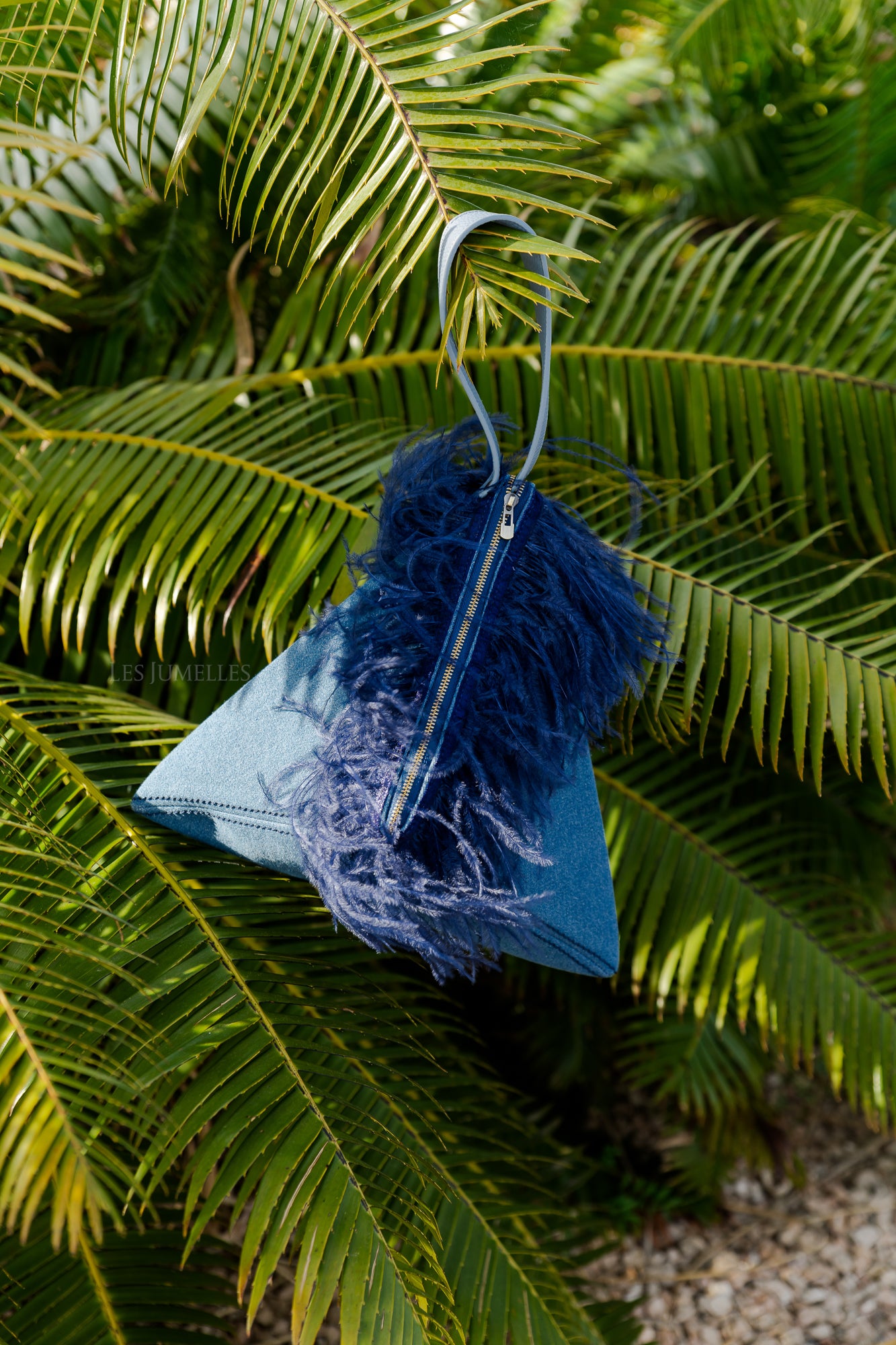 Natti triangle bag jeans blue