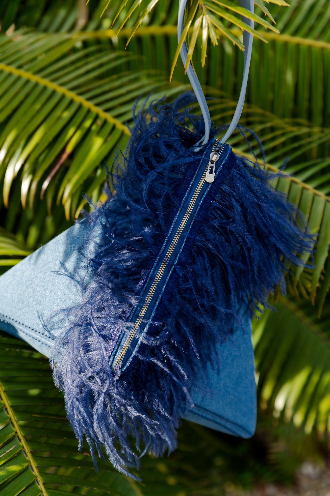 Natti triangle bag jeans blue
