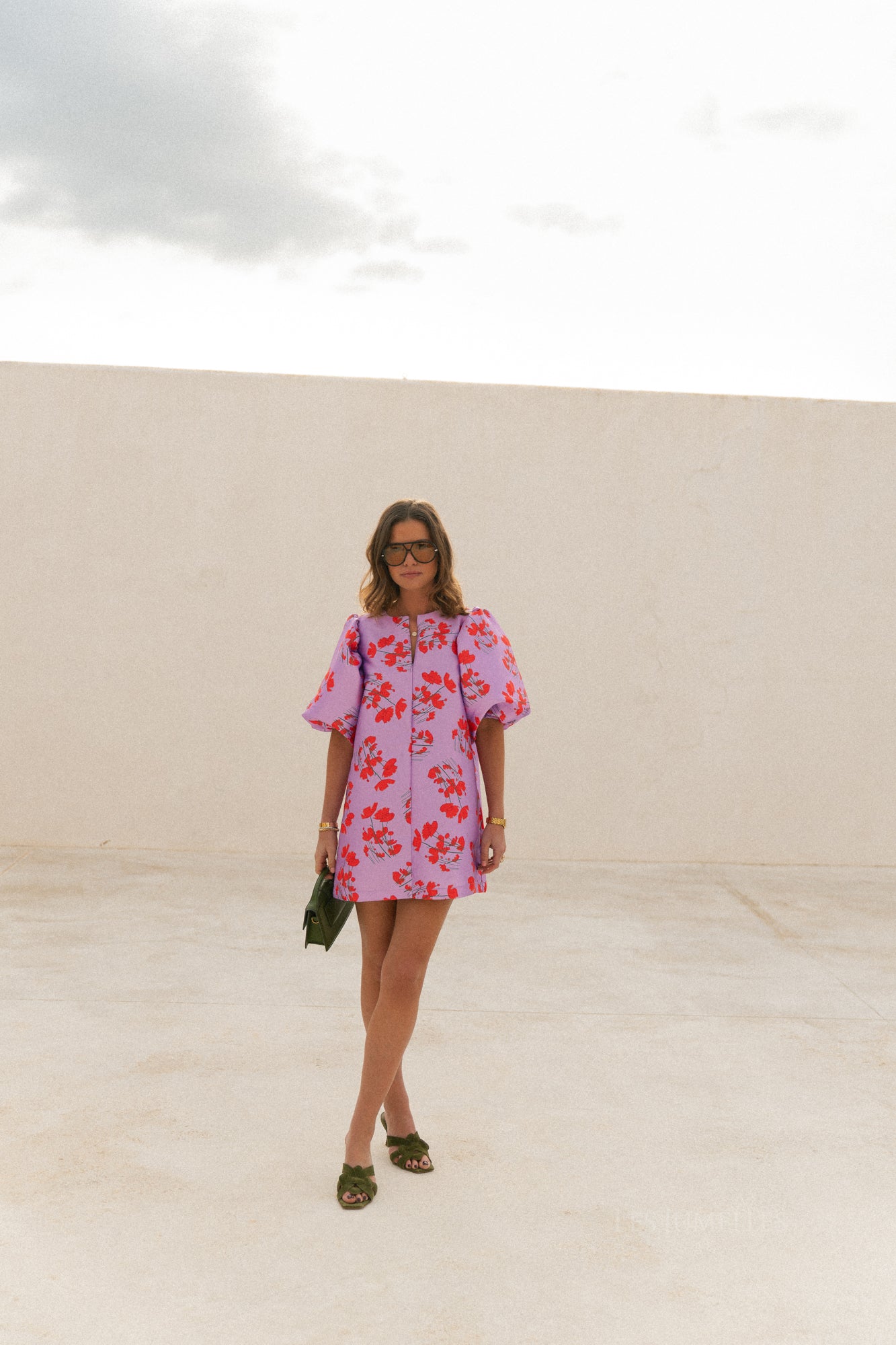Charlotte dress viola print lilac – Les Jumelles
