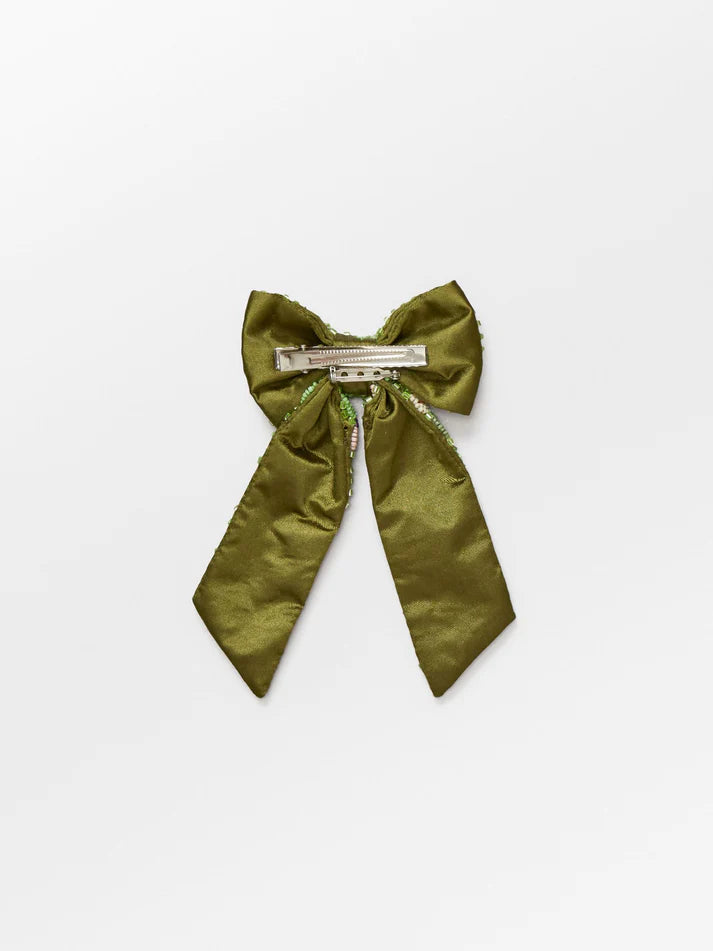 Petulia beaded bow clip primrose green