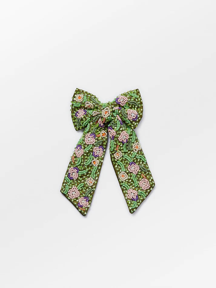 Petulia beaded bow clip primrose green
