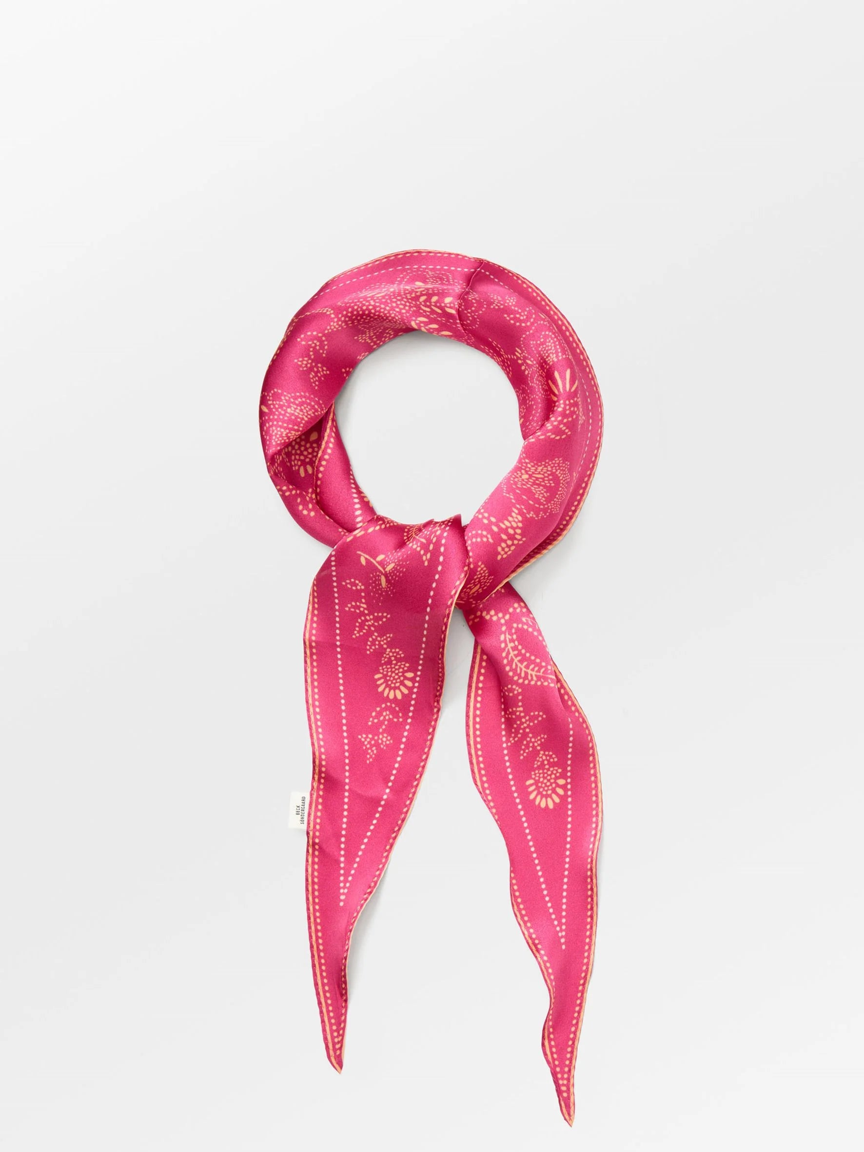 Dotted Flora diamond scarf carmine pink