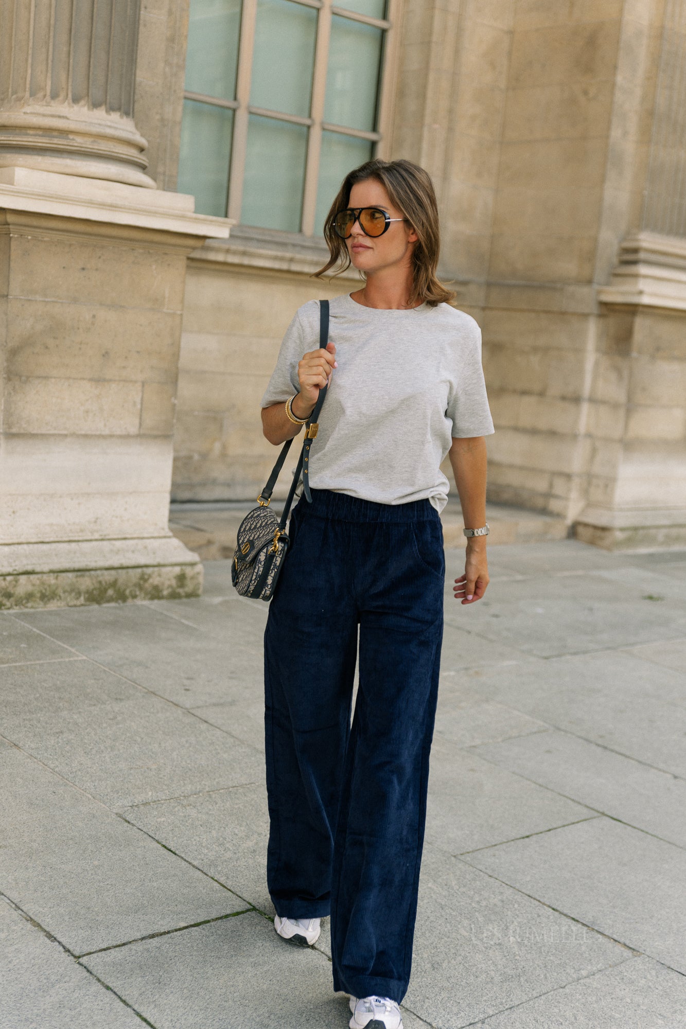 Norma wide velvet pants navy