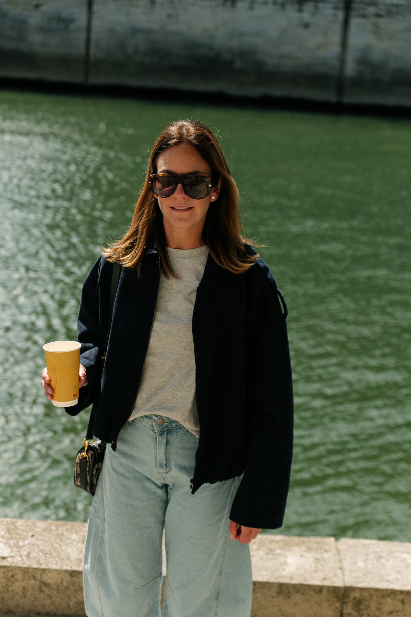 Aurora suede jacket navy