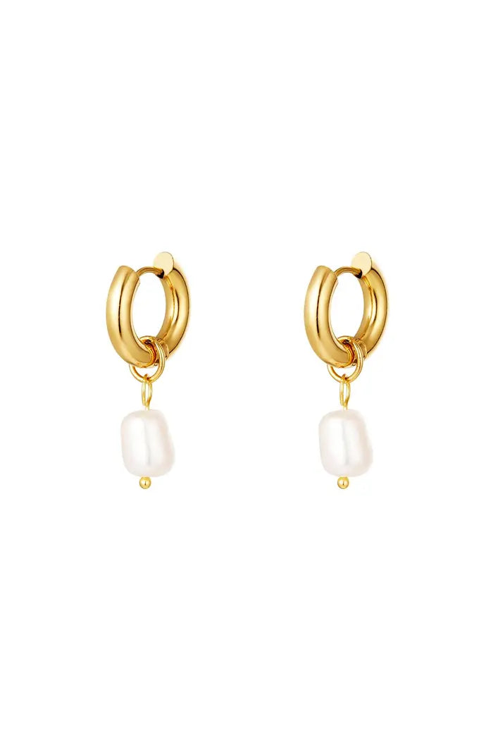 Boucles d'oreilles simple perle or