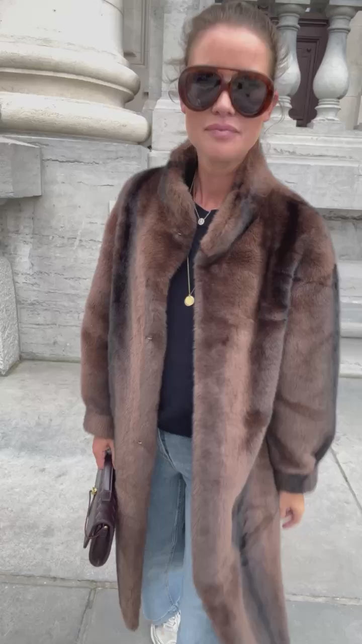 Marie faux fur coat brown