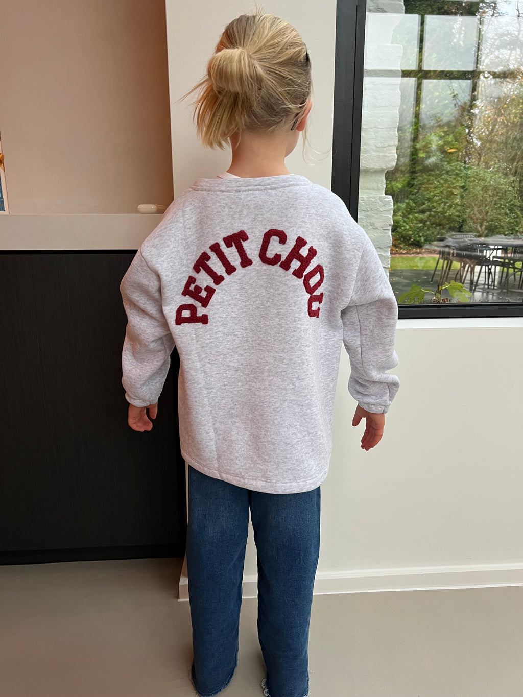 'Petit Chou' sweater grey/burgundy