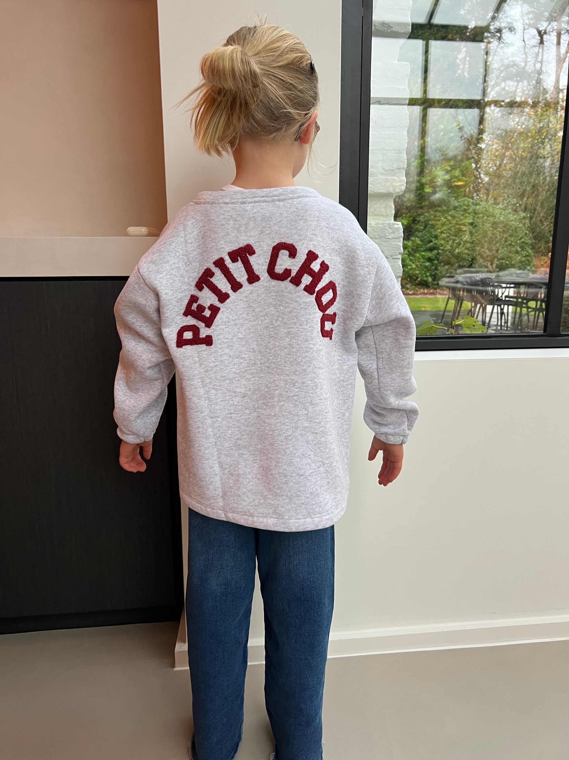 'Petit Chou' sweater grey/burgundy